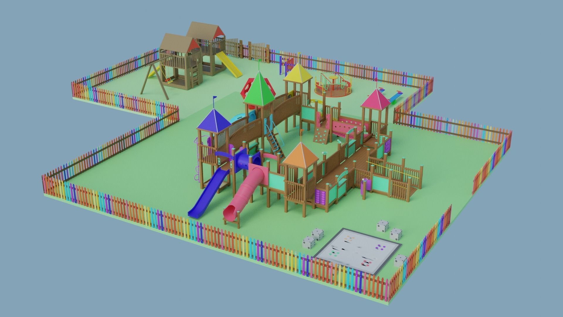Playground Park Landscape Design 3D model_7