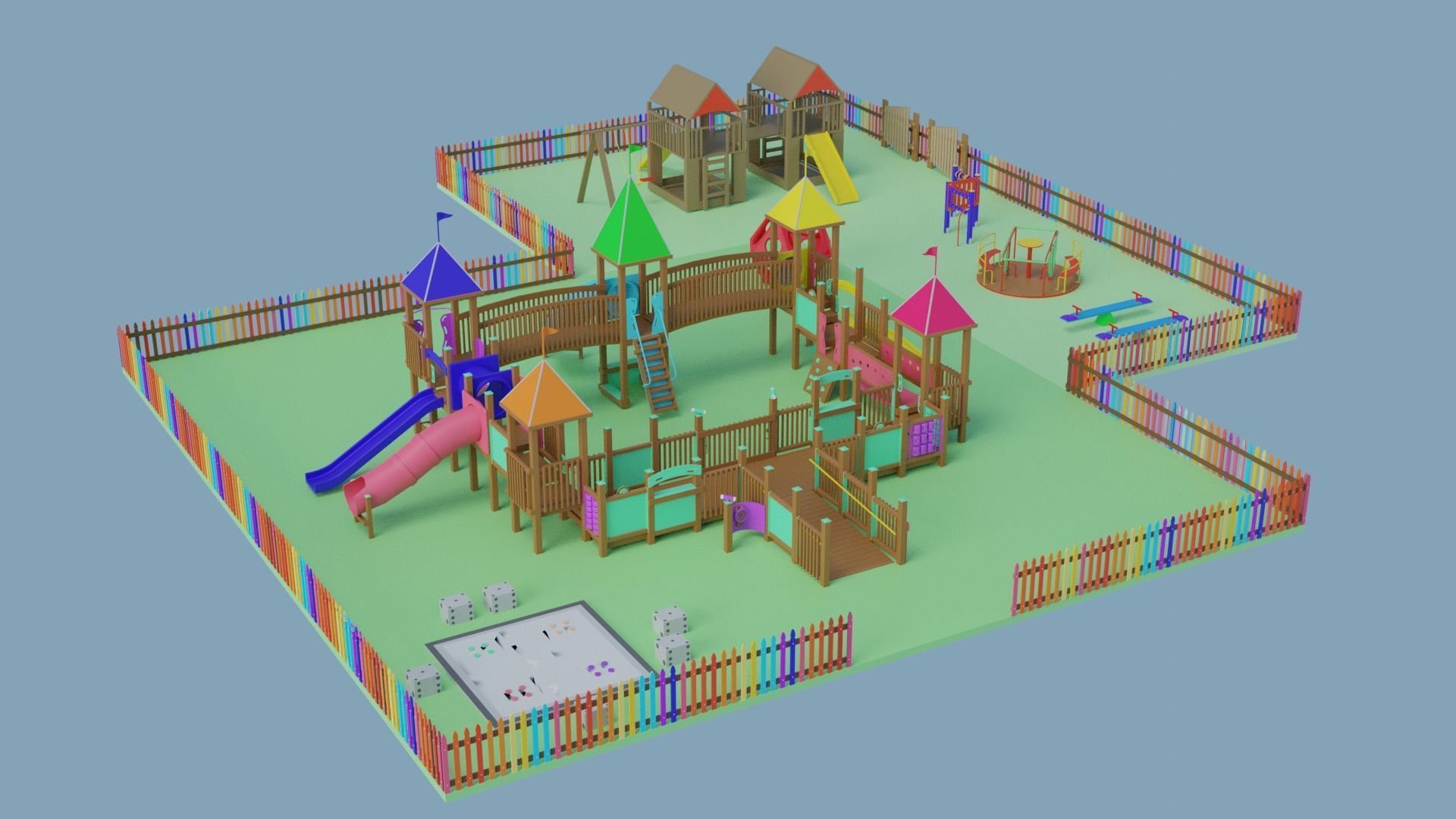 Playground Park Landscape Design 3D model_6