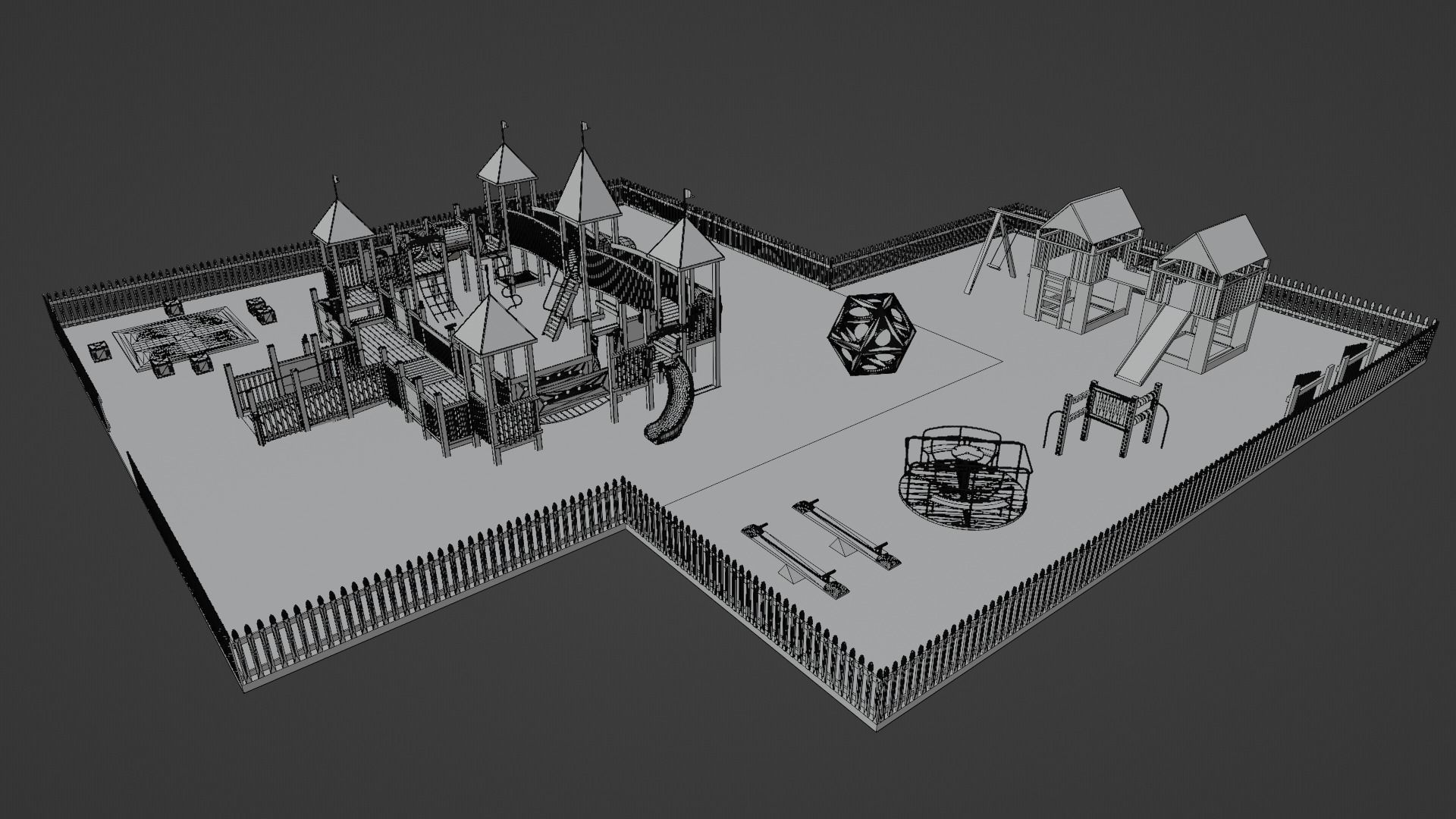 Playground Park Landscape Design 3D model_25