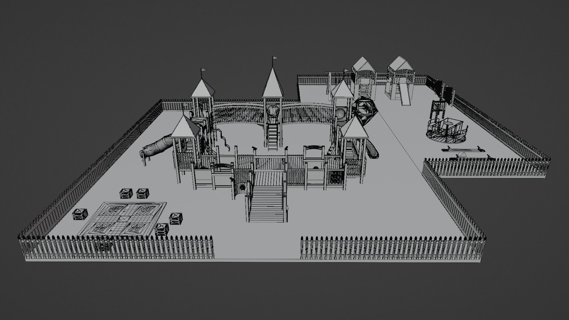 Playground Park Landscape Design 3D model_24