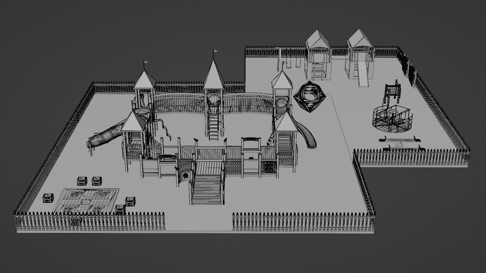 Playground Park Landscape Design 3D model_2