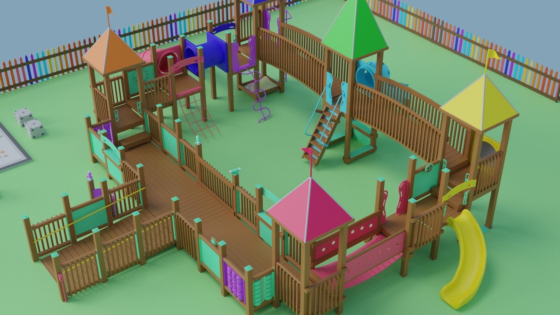 Playground Park Landscape Design 3D model_20