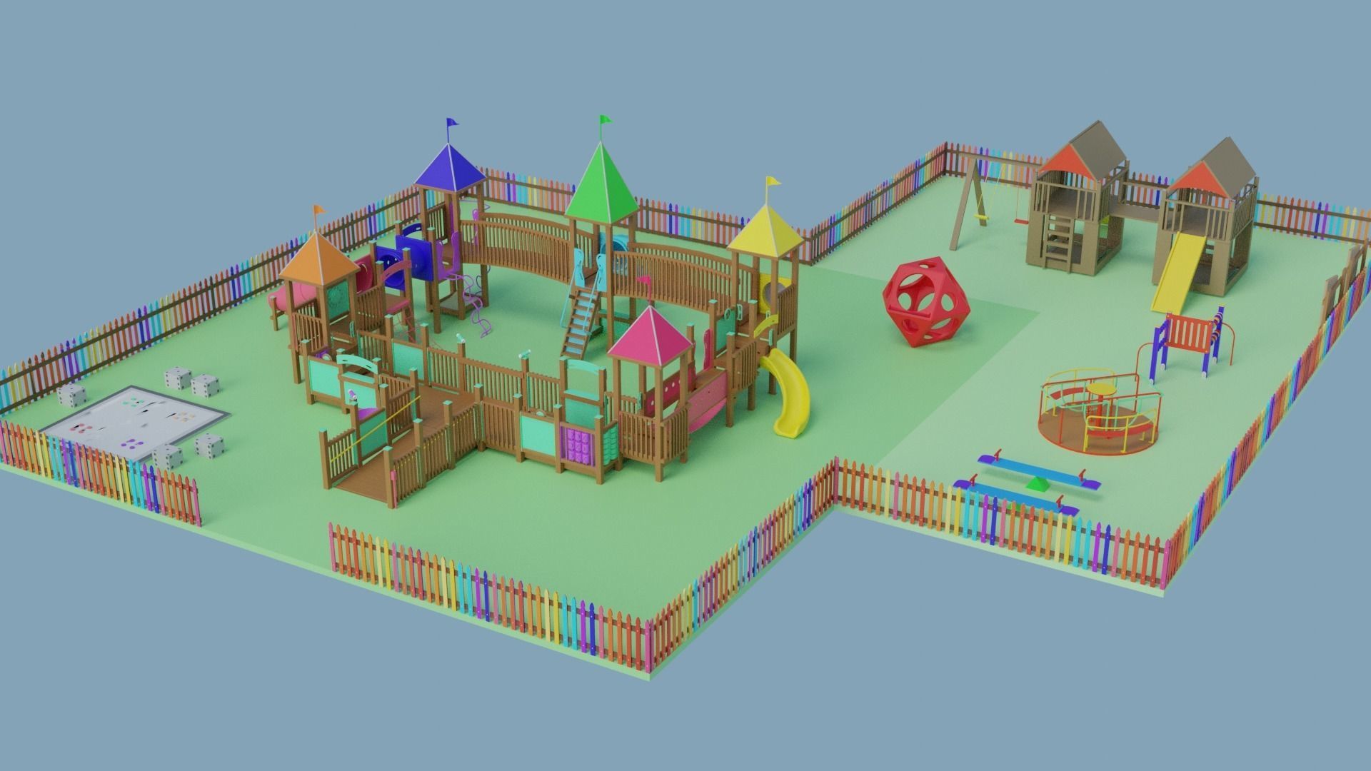 Playground Park Landscape Design 3D model_16