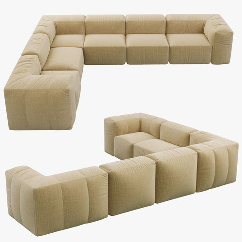 Restoration Hardware Preconfigured Fulham L-Sectional Sofa 3D model