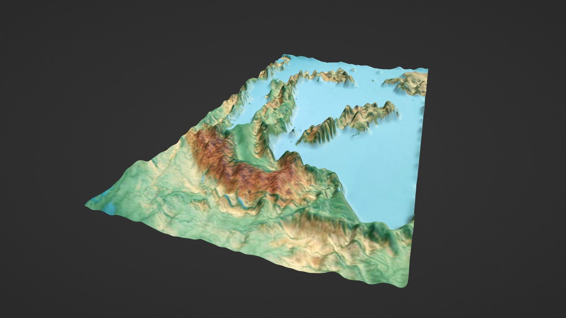 Italy Map Topography Low-poly 3D model_4