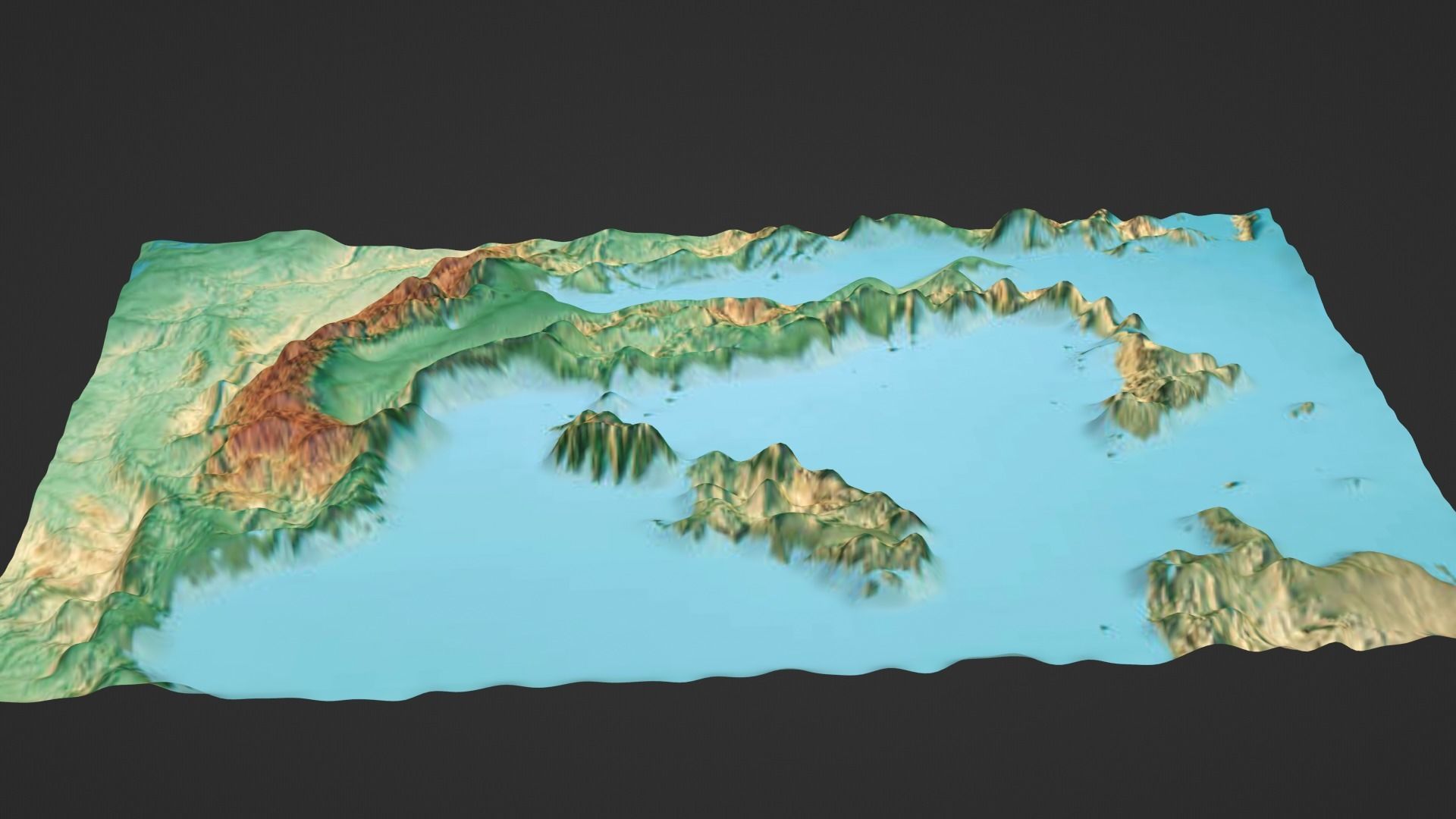 Italy Map Topography Low-poly 3D model_6