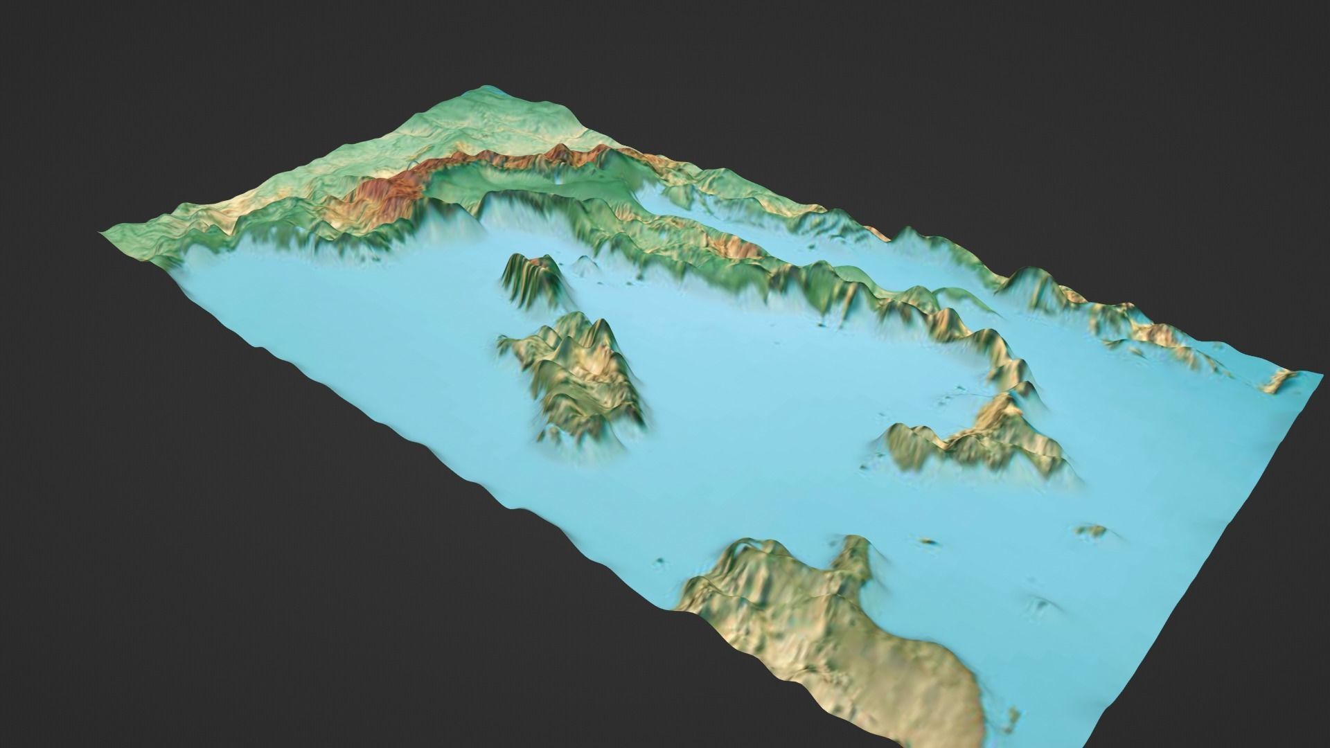 Italy Map Topography Low-poly 3D model_2