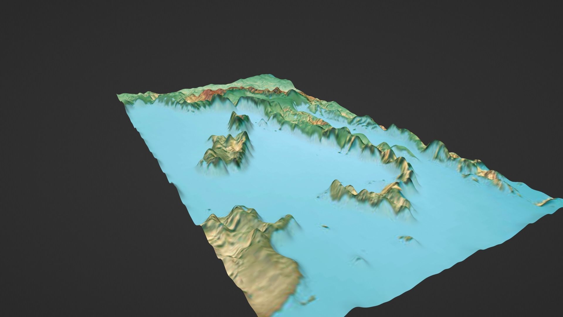 Italy Map Topography Low-poly 3D model_5