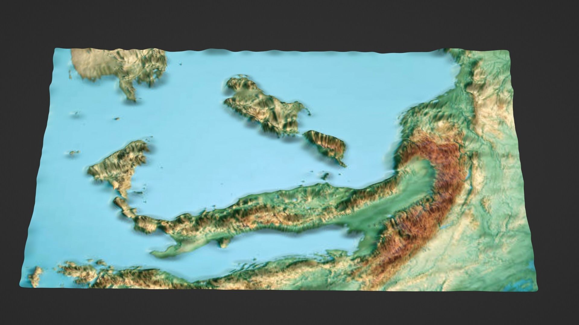 Italy Map Topography Low-poly 3D model_7