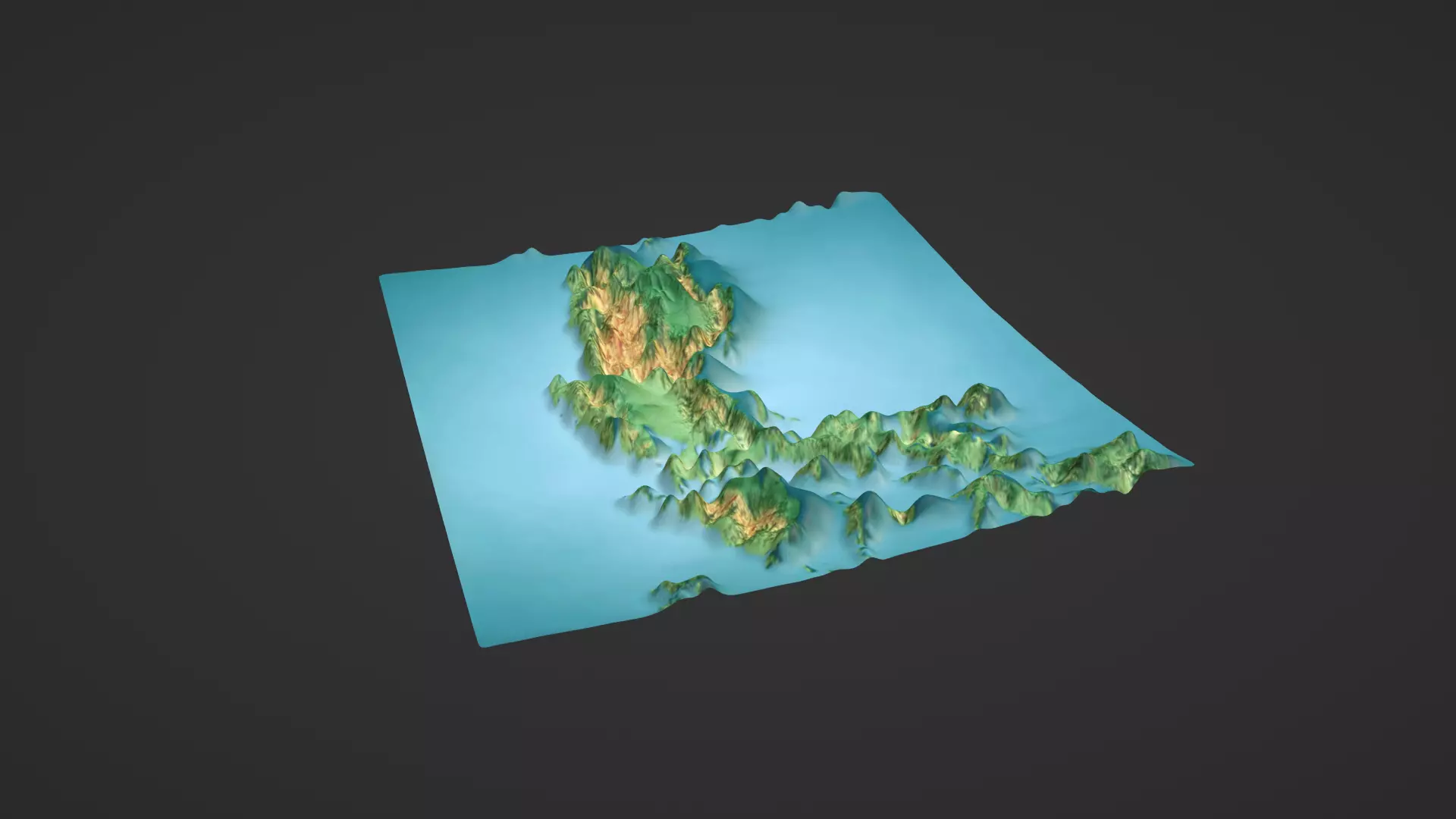 Luzon Island Map Topography Low-poly 3D model