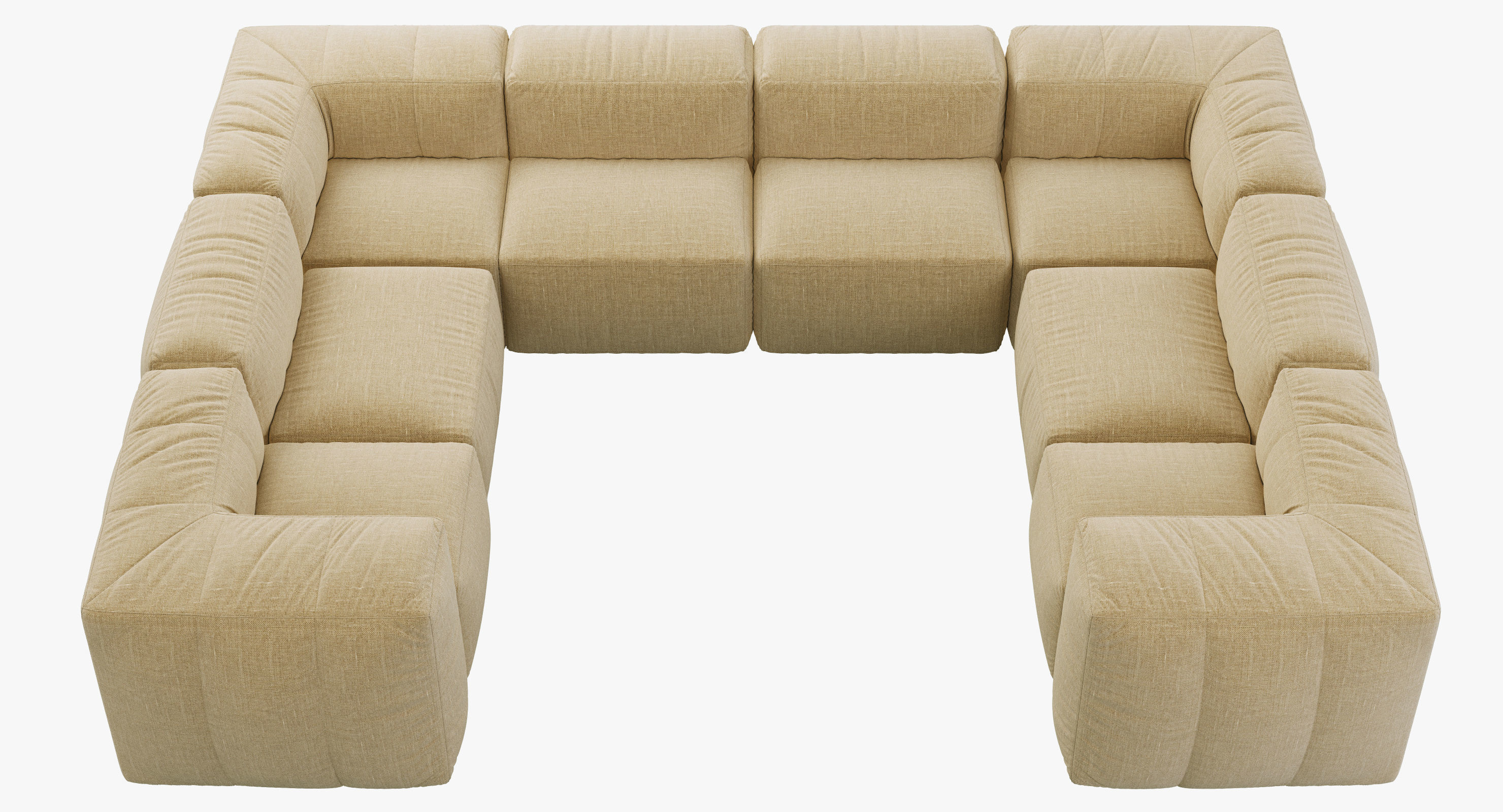Restoration Hardware Preconfigured Fulham Upholstered U-Sofa 3D model_3