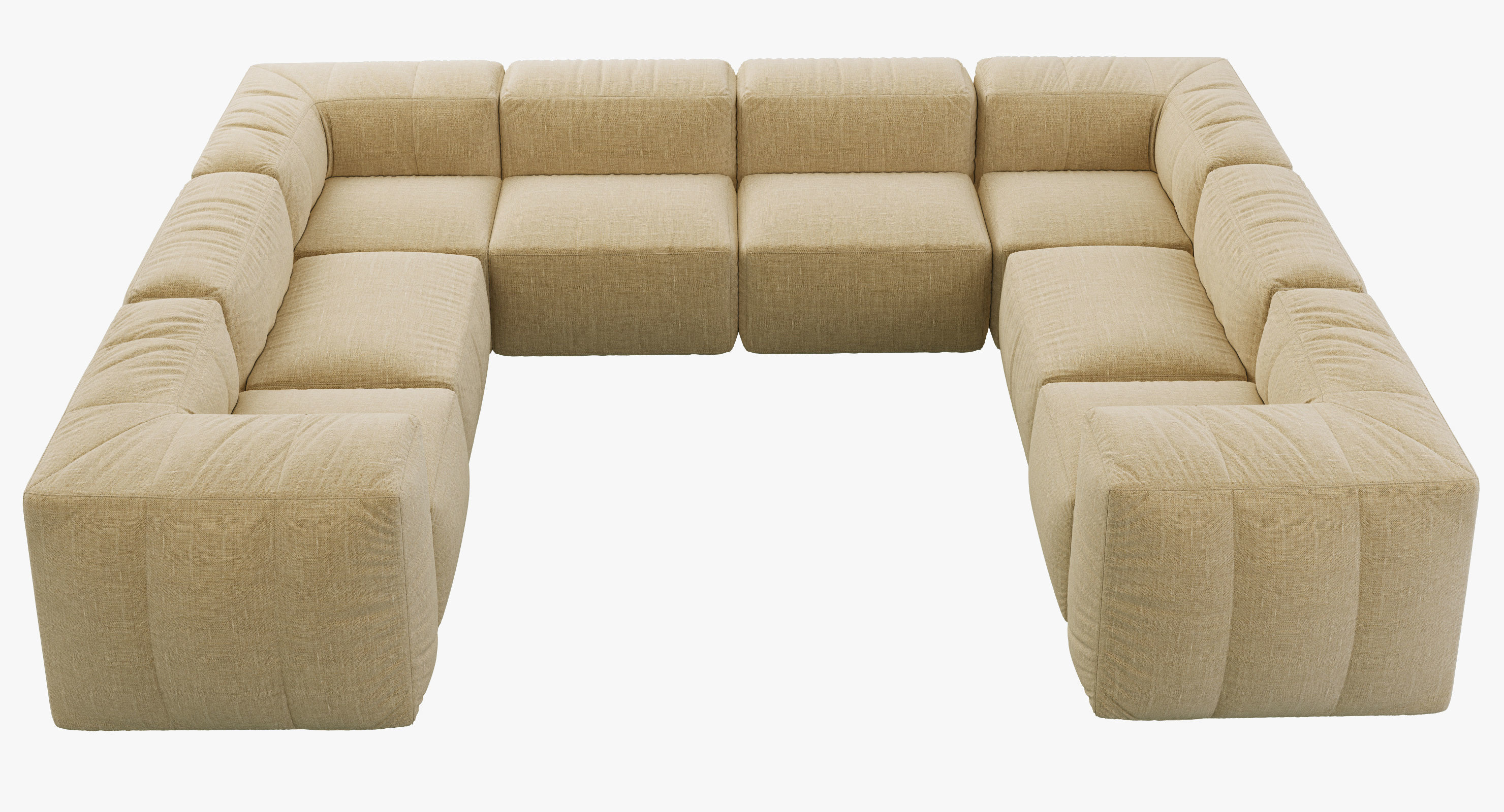 Restoration Hardware Preconfigured Fulham Upholstered U-Sofa 3D model_4