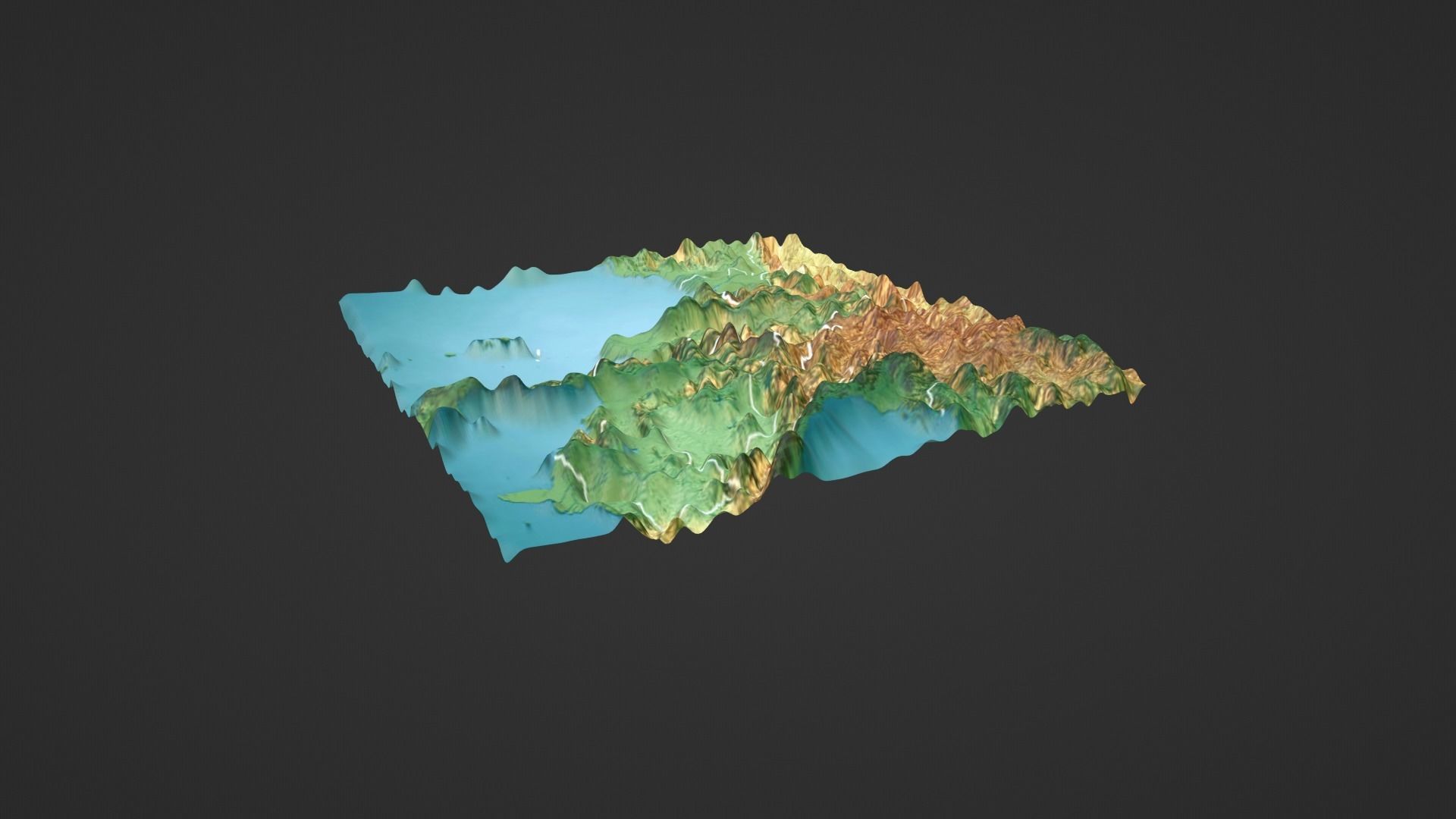 Myanmar Map Topography Low-poly 3D model_5