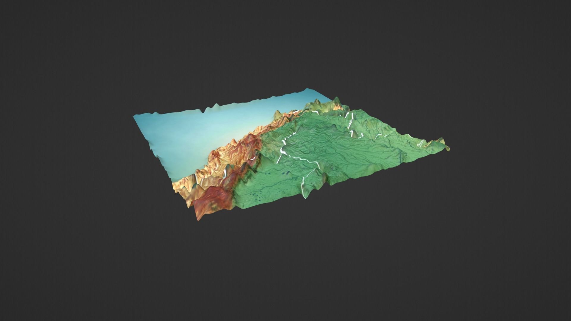 Peru Map Topography Low-poly 3D model_5
