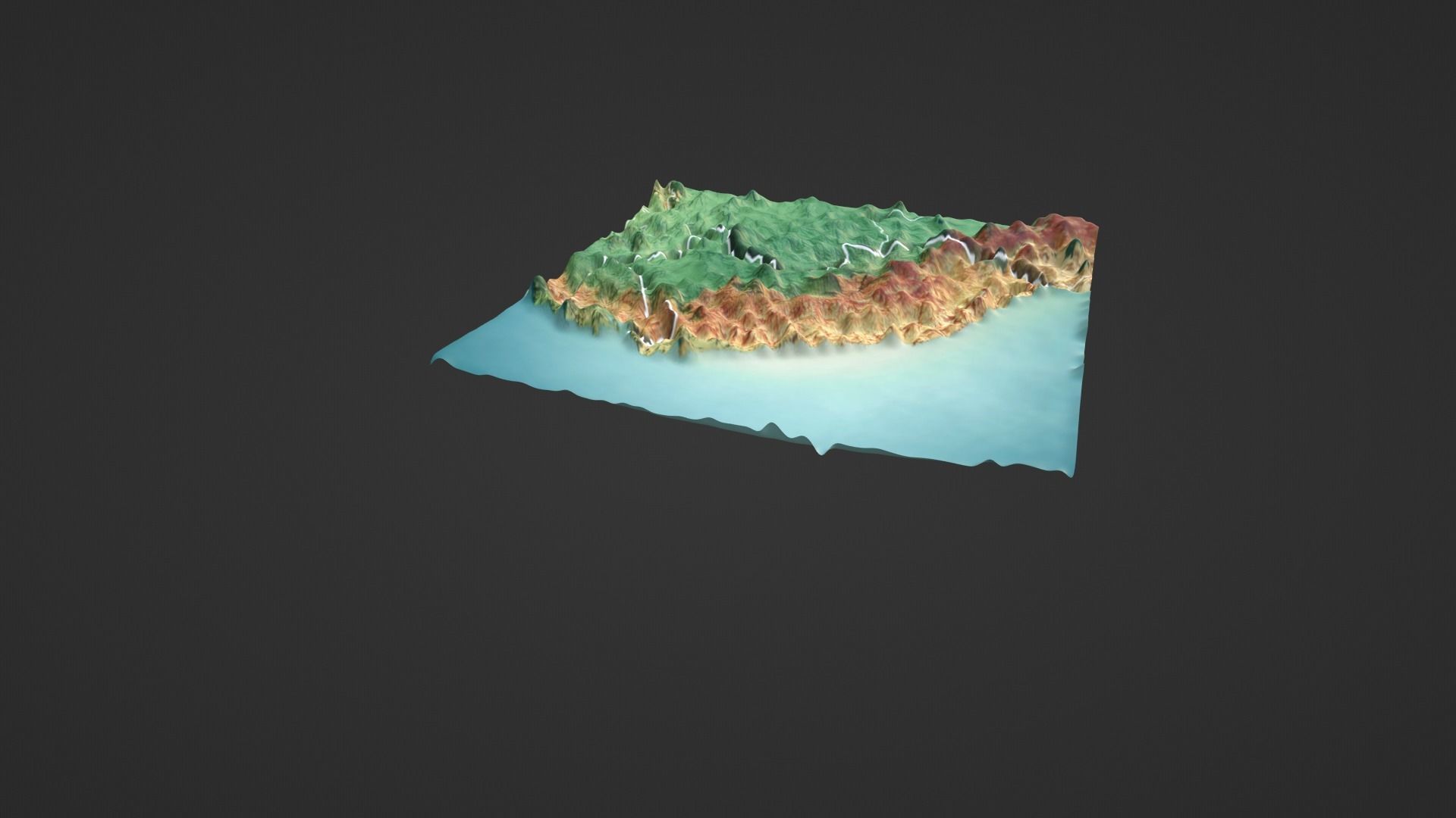 Peru Map Topography Low-poly 3D model_4