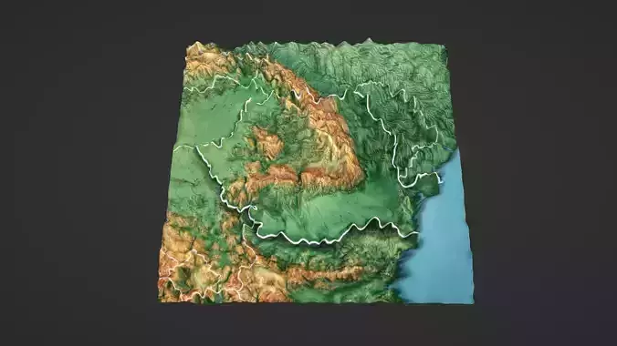 Romania  Map Topography