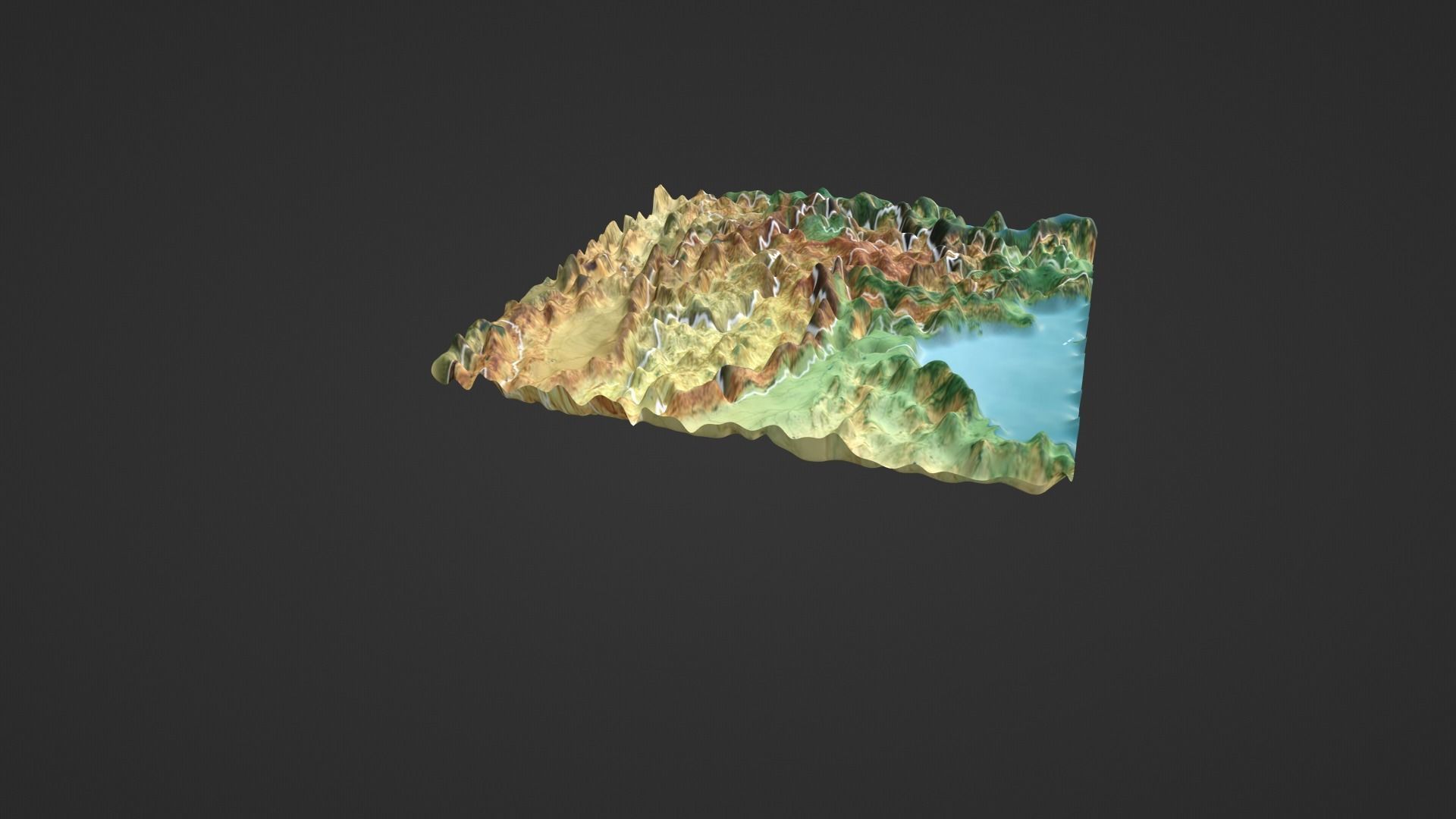 Southwest China Map Topography Low-poly 3D model_4