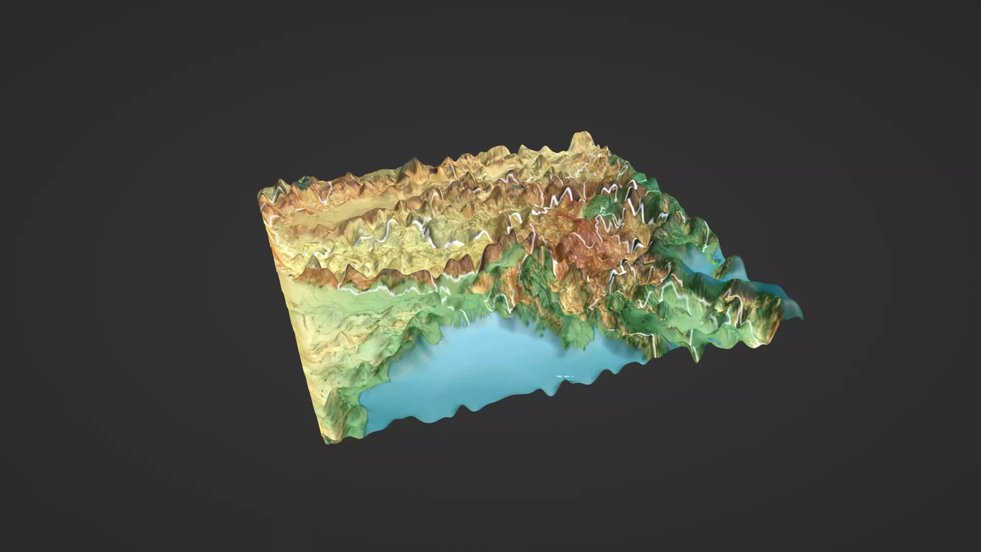 Southwest China Map Topography Low-poly 3D model_0