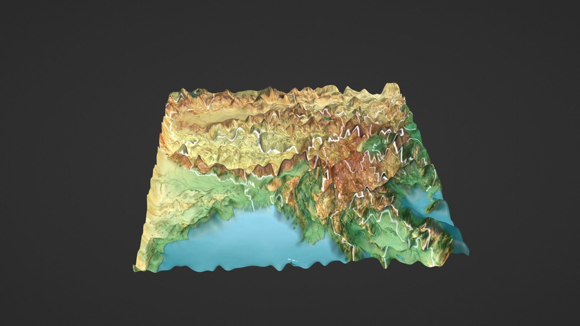 Southwest China Map Topography Low-poly 3D model_6