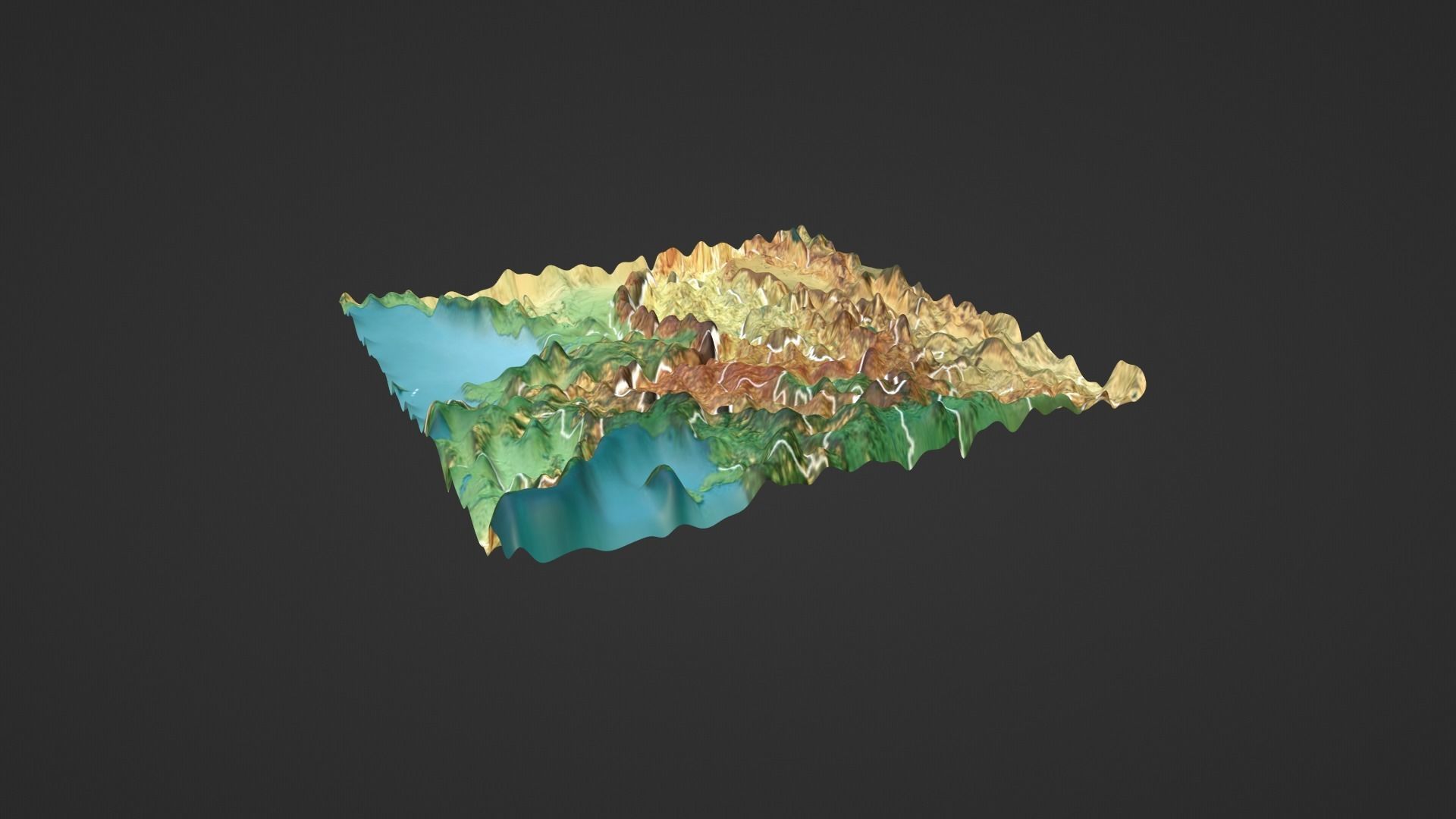 Southwest China Map Topography Low-poly 3D model_5