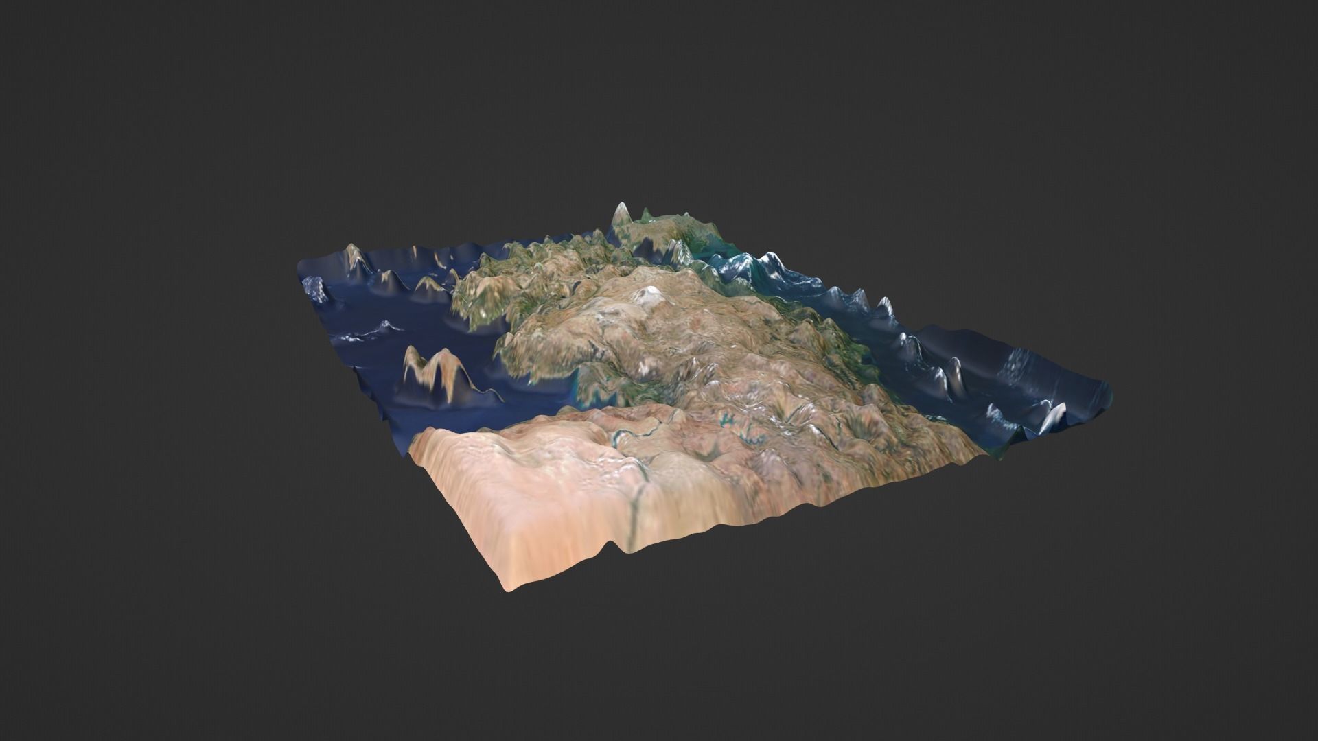 Turkey Map Topography Low-poly 3D model_5