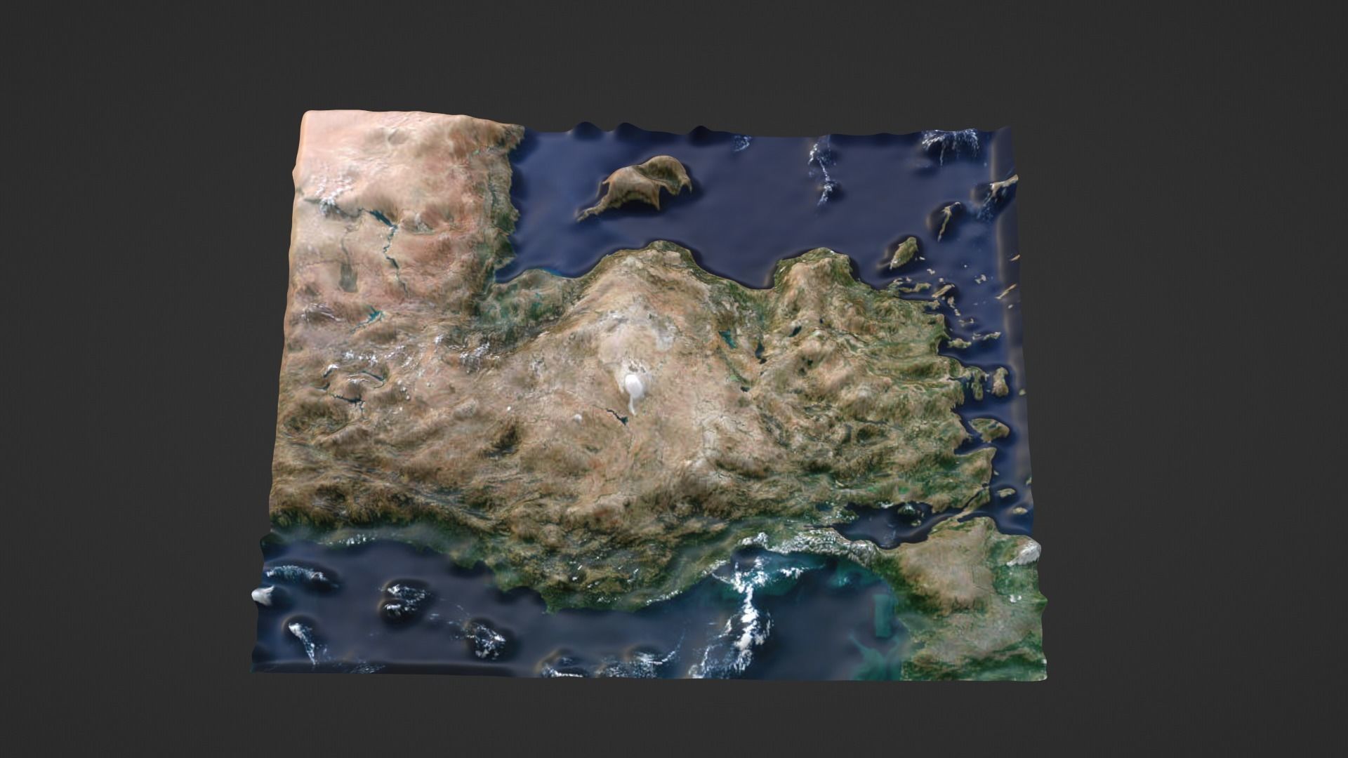 Turkey Map Topography Low-poly 3D model_7