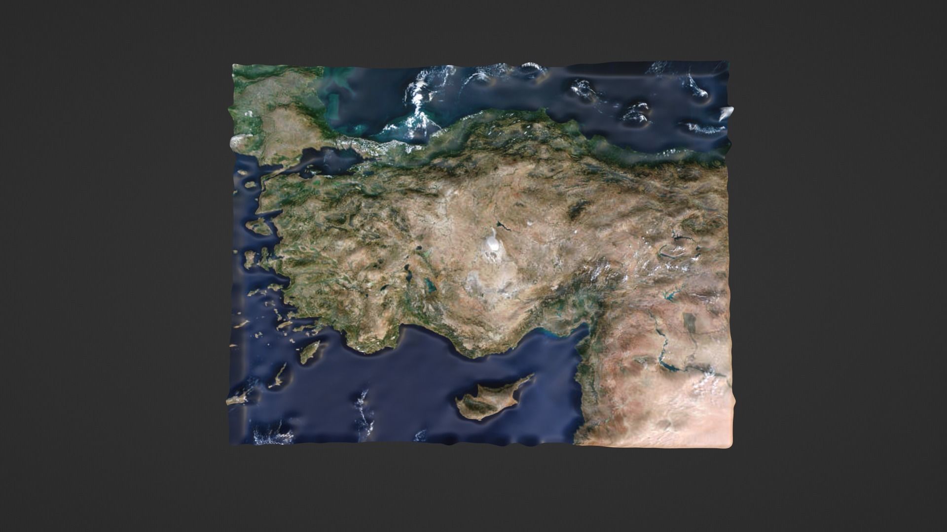 Turkey Map Topography Low-poly 3D model_3