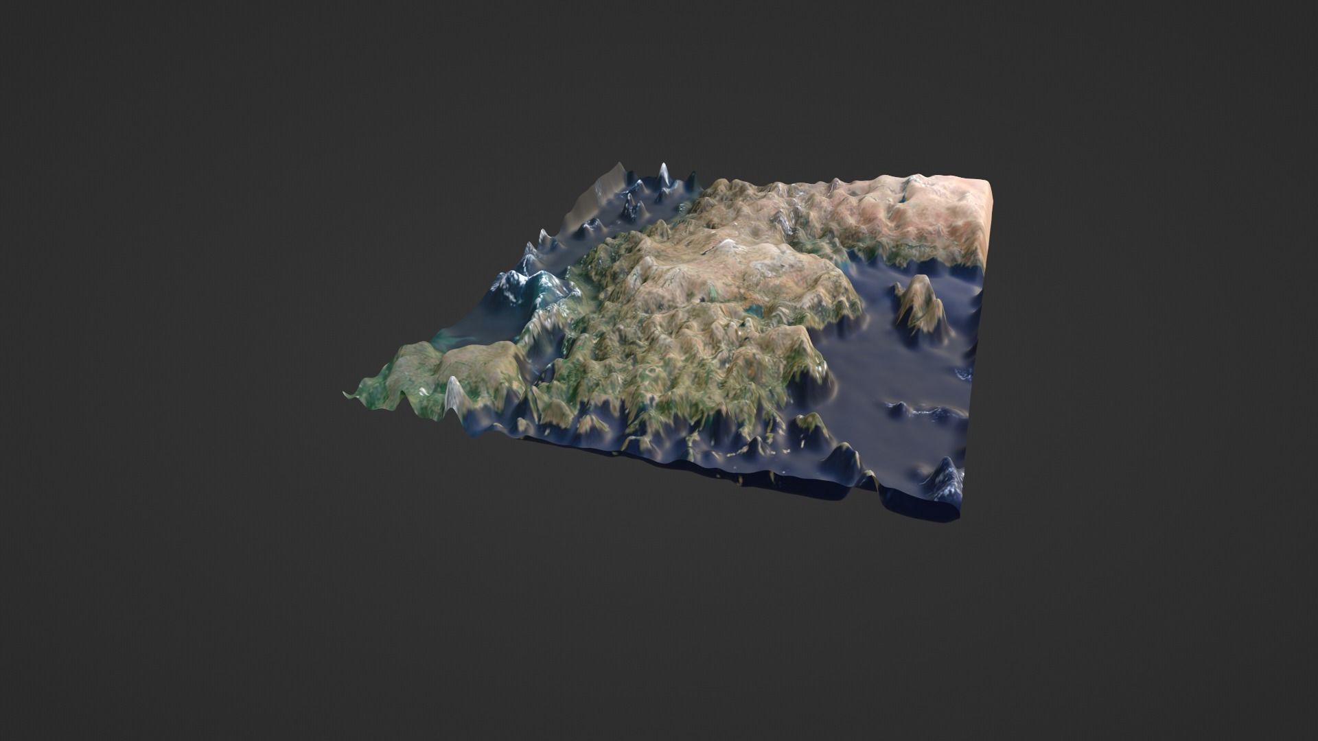 Turkey Map Topography Low-poly 3D model_4