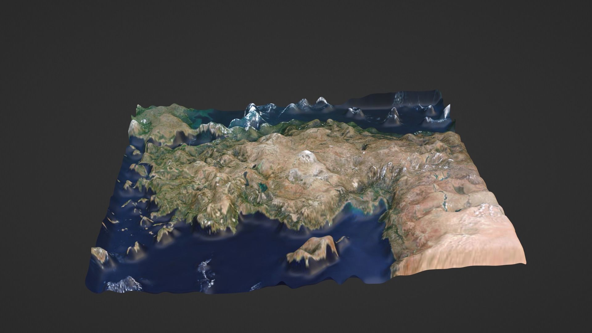 Turkey Map Topography Low-poly 3D model_6