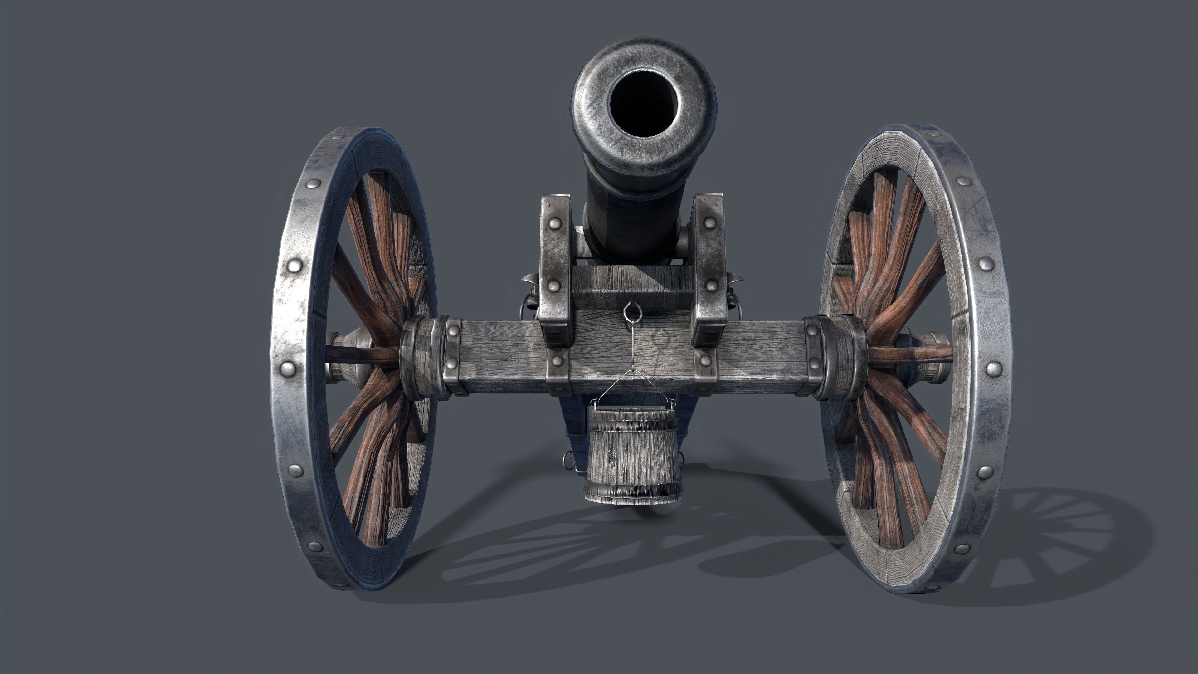 Medieval cannon Low-poly 3D model Low-poly 3D model_4