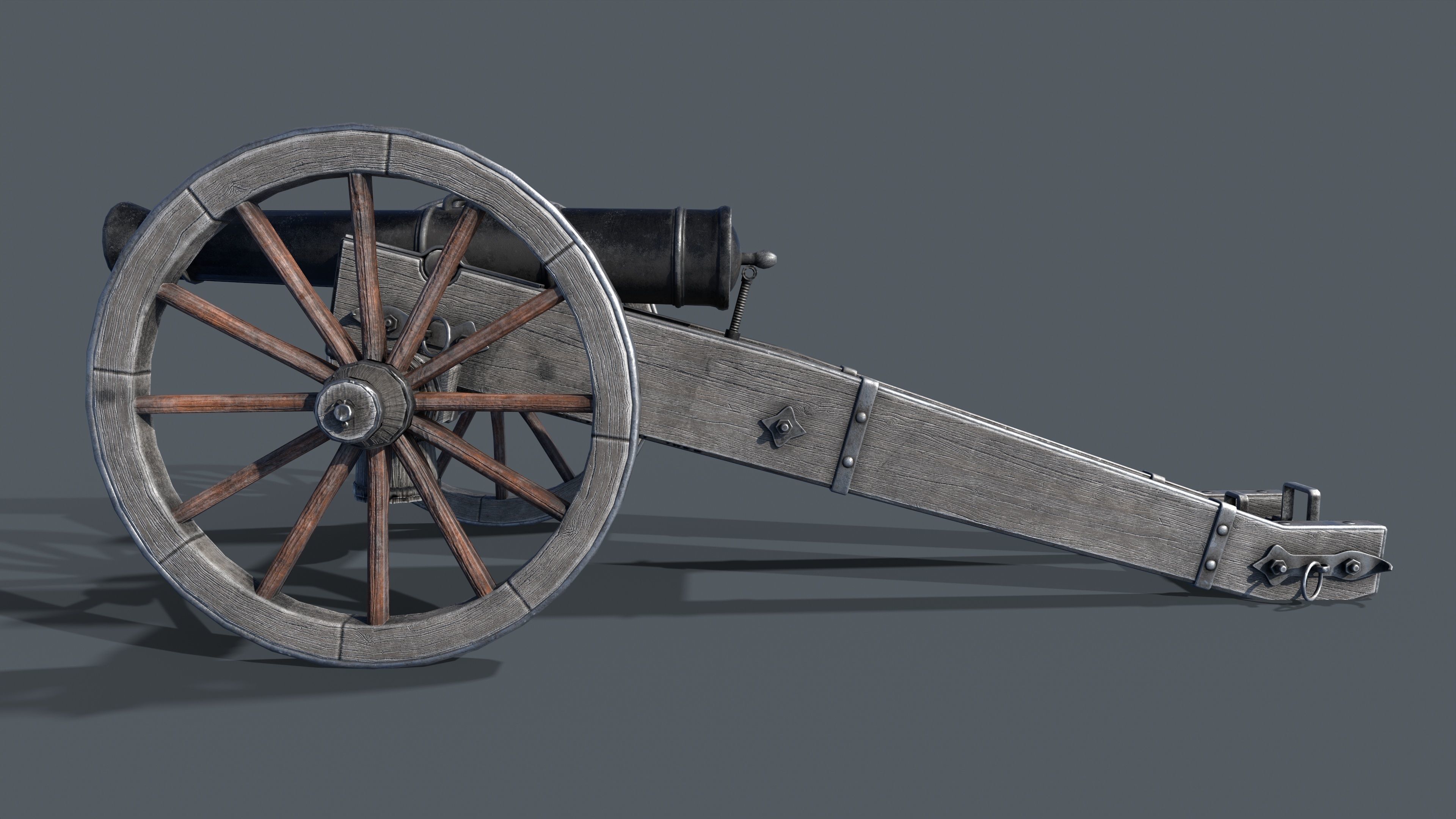Medieval cannon Low-poly 3D model Low-poly 3D model_3