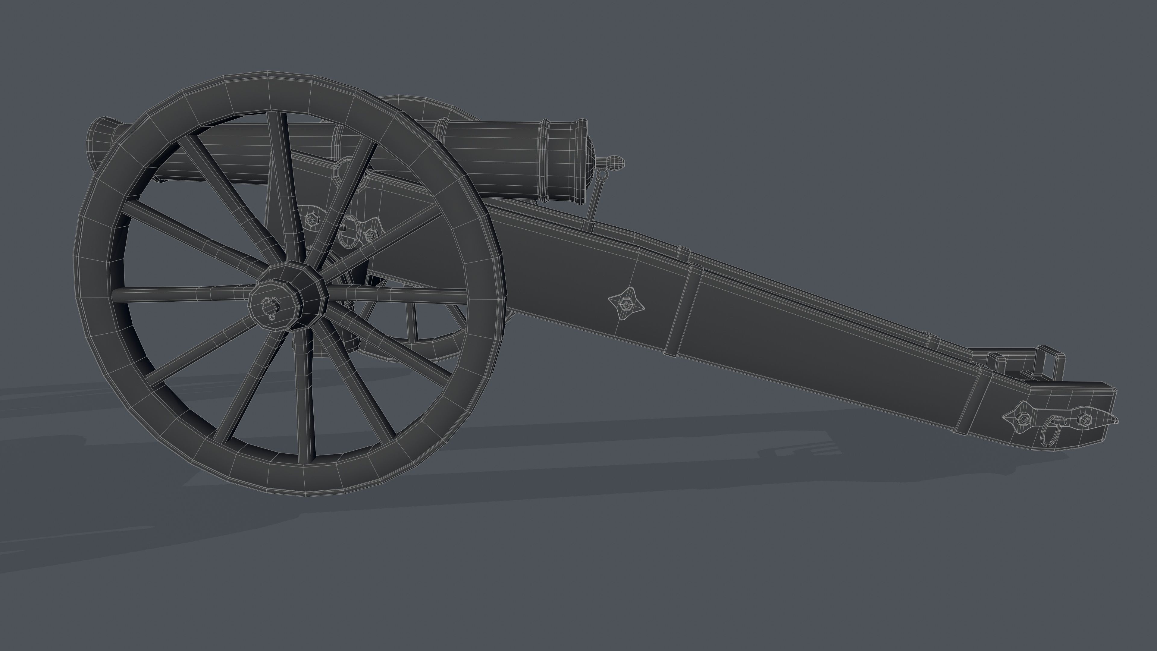 Medieval cannon Low-poly 3D model Low-poly 3D model_10