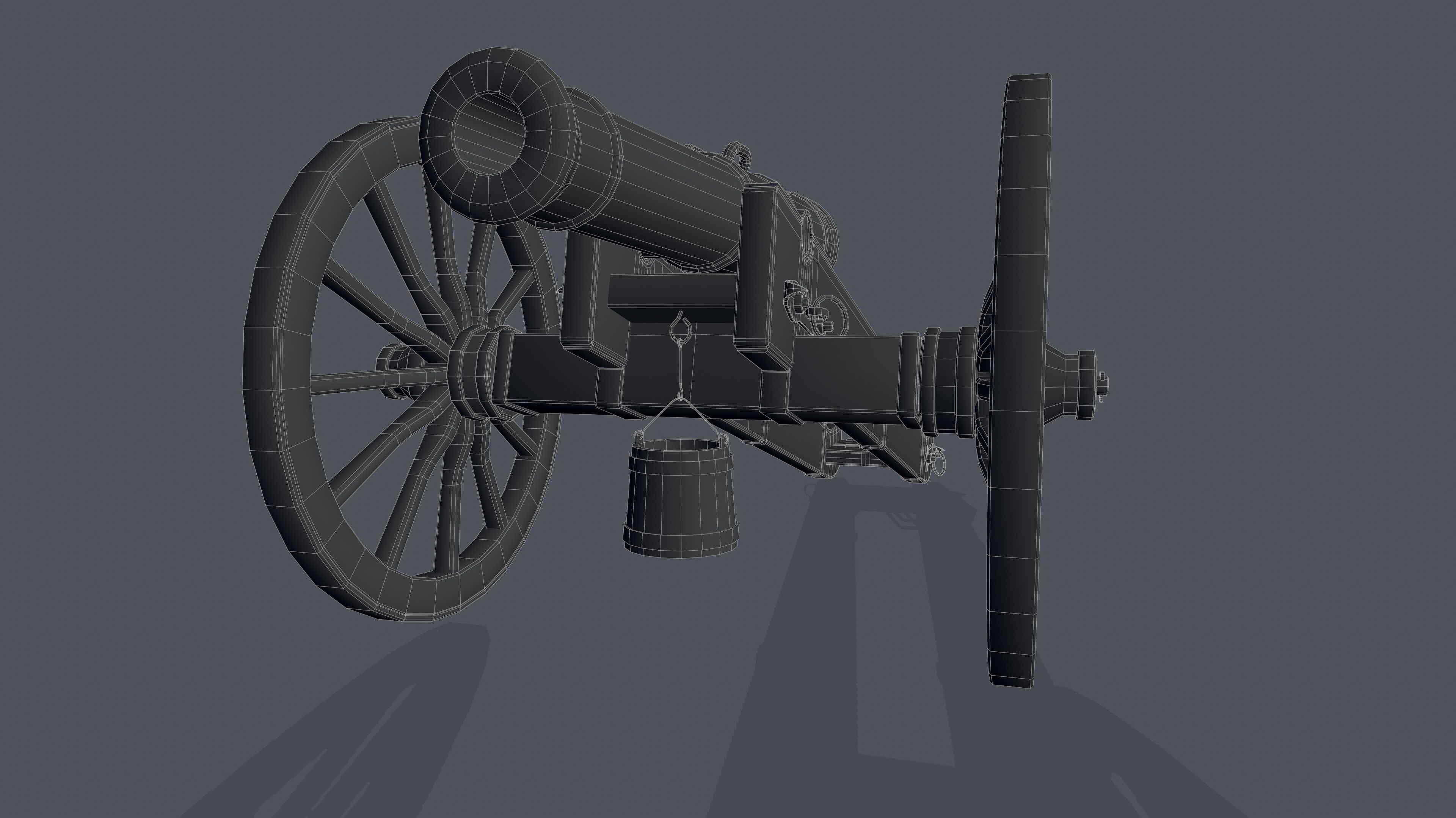Medieval cannon Low-poly 3D model Low-poly 3D model_12
