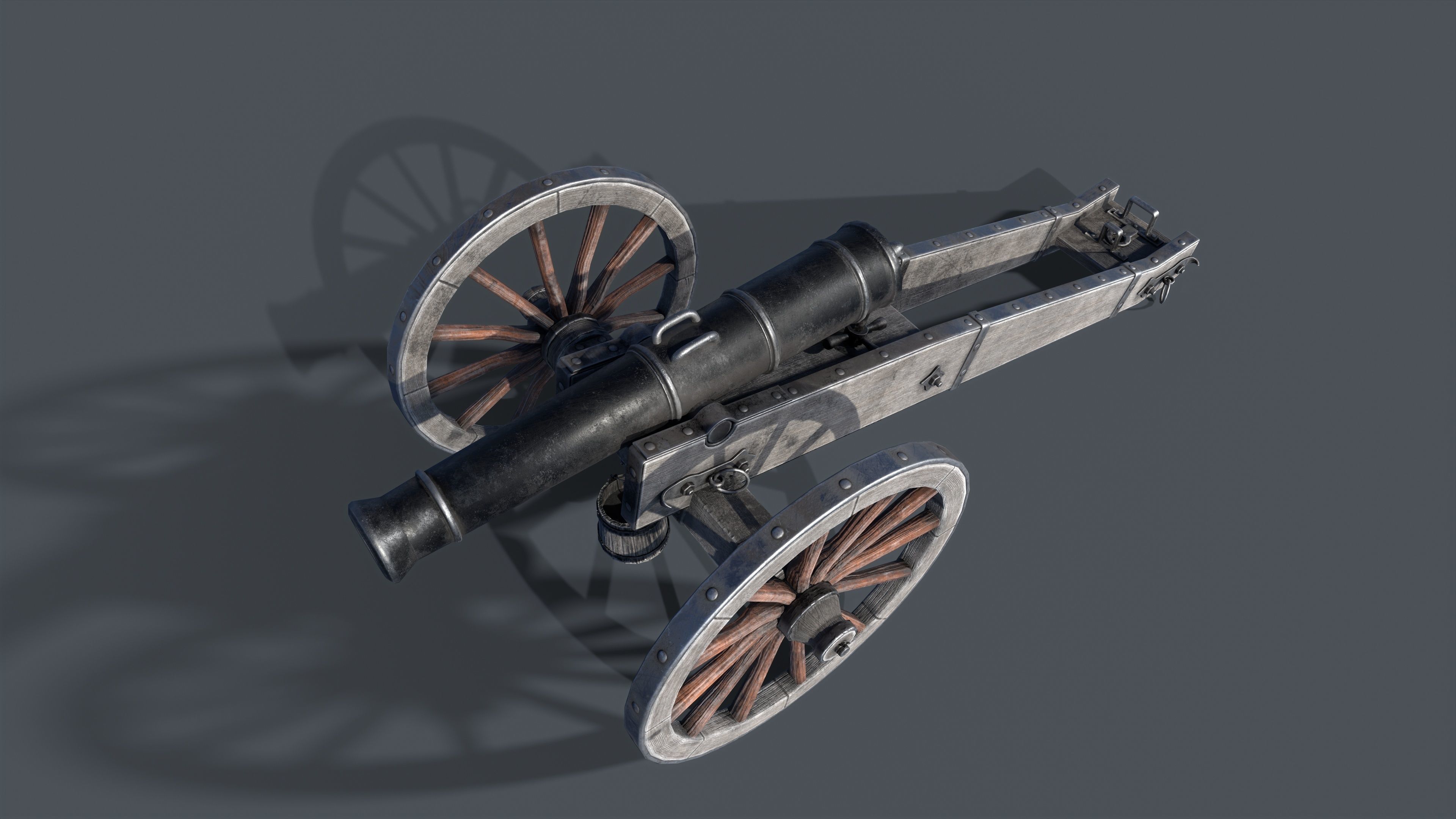 Medieval cannon Low-poly 3D model Low-poly 3D model_7
