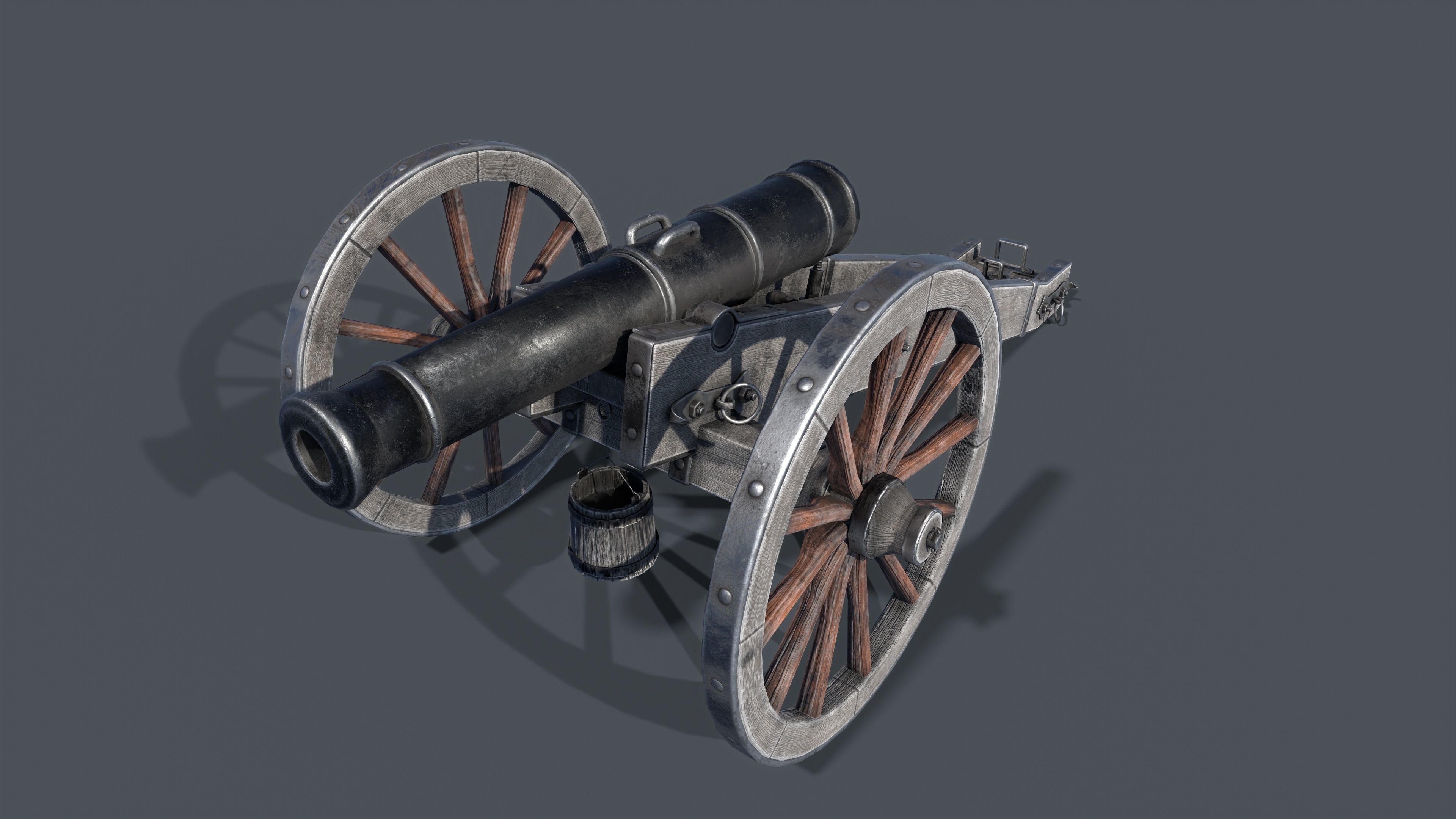 Medieval cannon Low-poly 3D model Low-poly 3D model_6