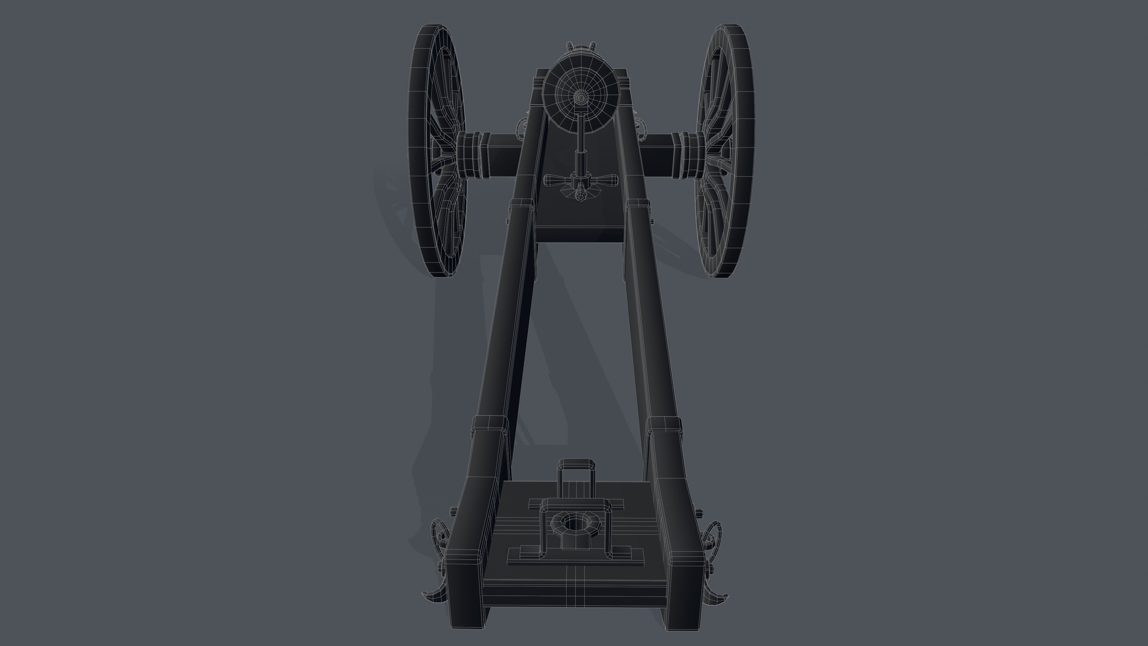 Medieval cannon Low-poly 3D model Low-poly 3D model_9