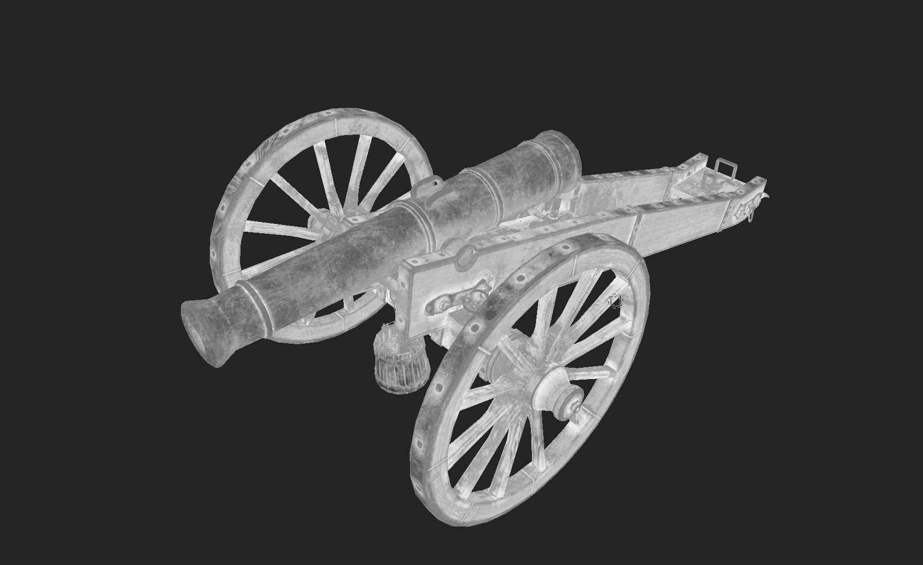 Medieval cannon Low-poly 3D model Low-poly 3D model_8