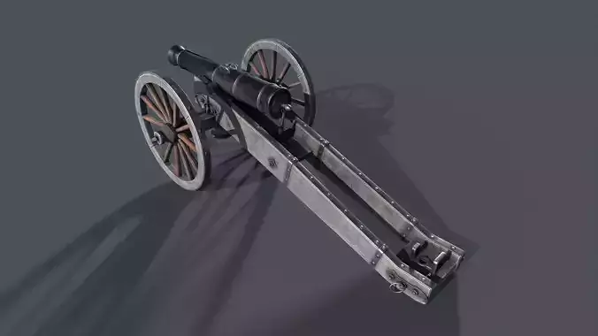Medieval cannon Low-poly 3D model