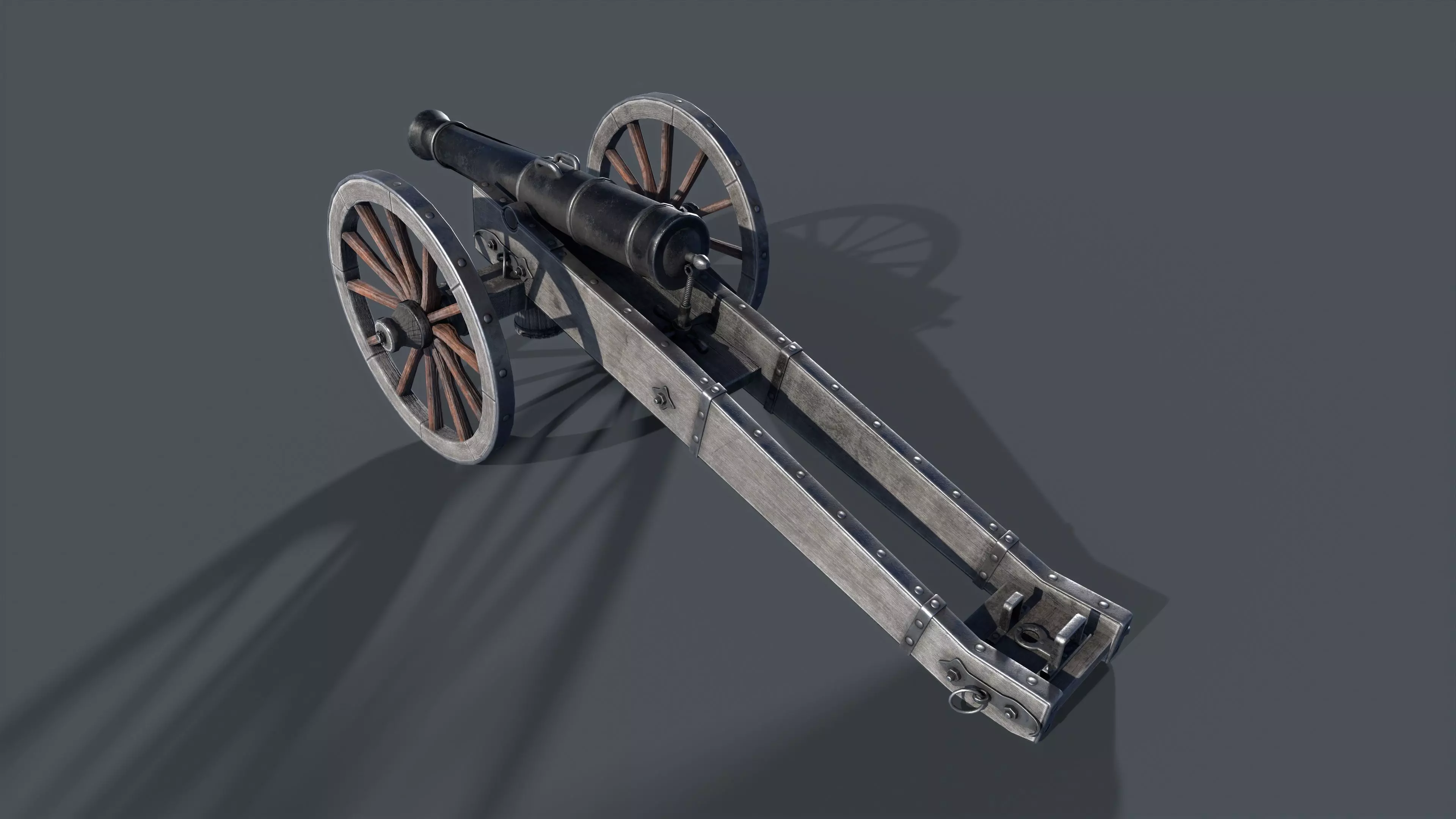 Medieval cannon Low-poly 3D model Low-poly 3D model_0