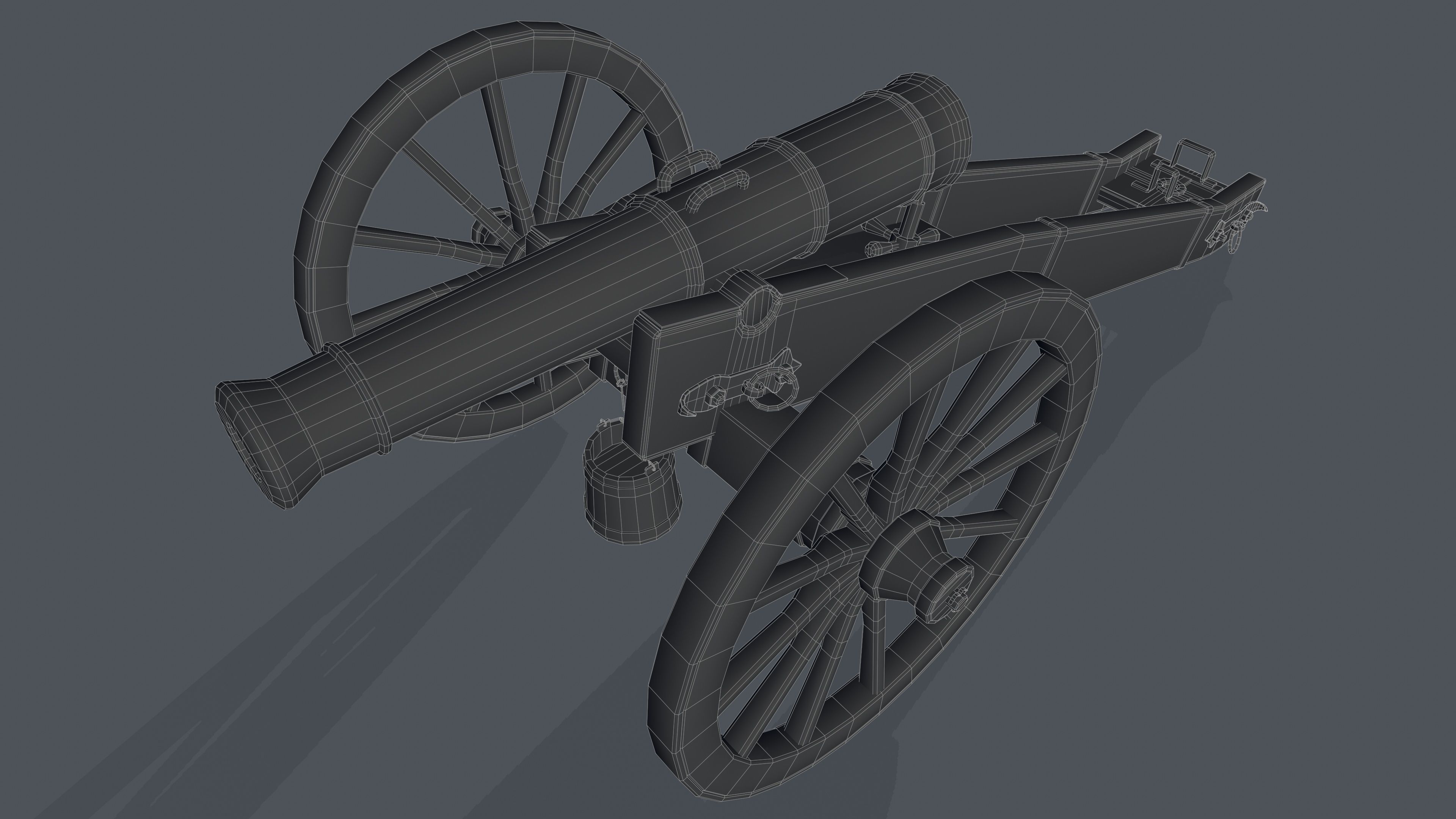 Medieval cannon Low-poly 3D model Low-poly 3D model_11