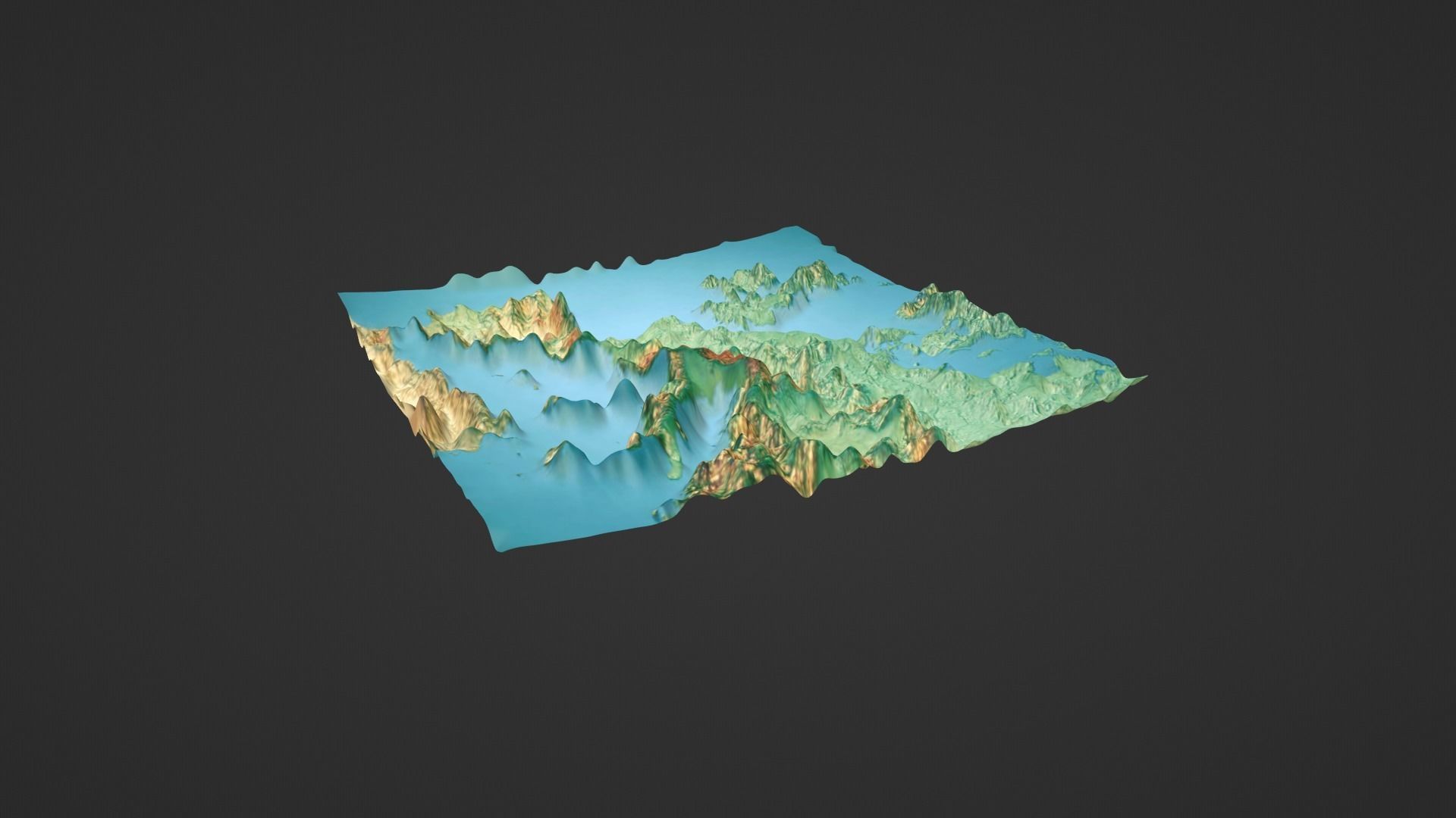 Western Europe Map Topography Low-poly 3D model_5