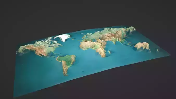 World Map Topography