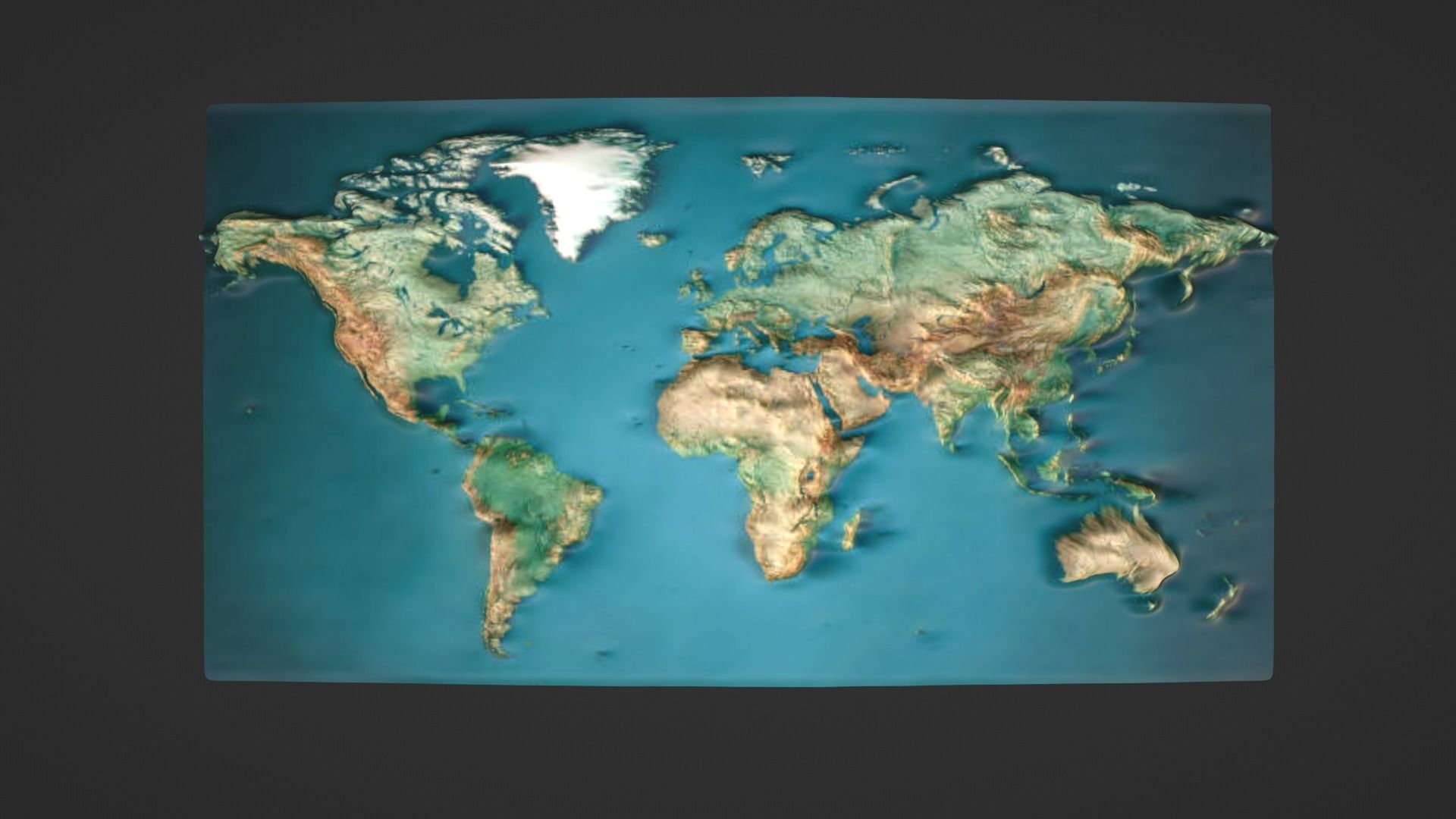 World Map Topography Low-poly 3D model_3
