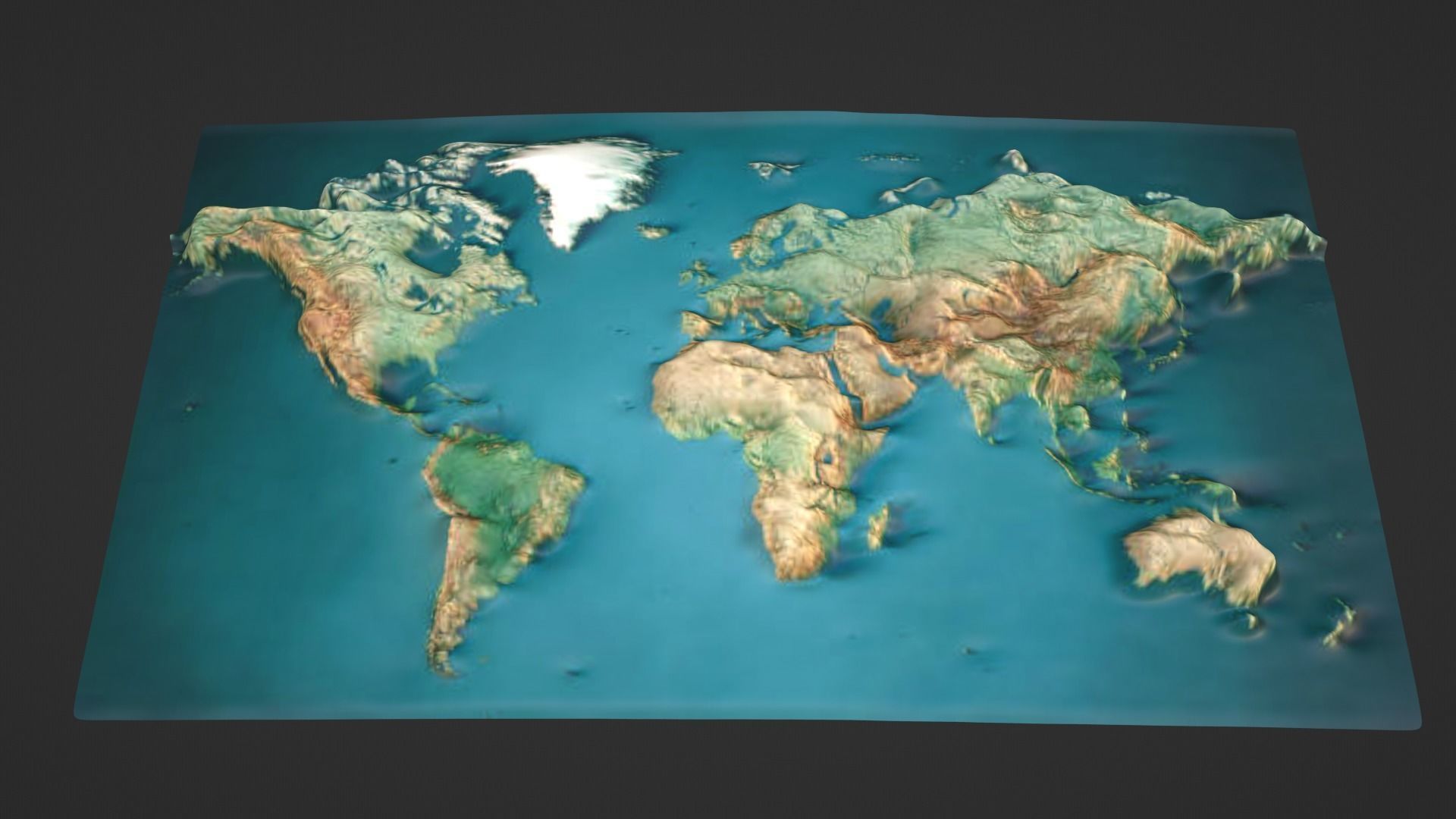 World Map Topography Low-poly 3D model_1