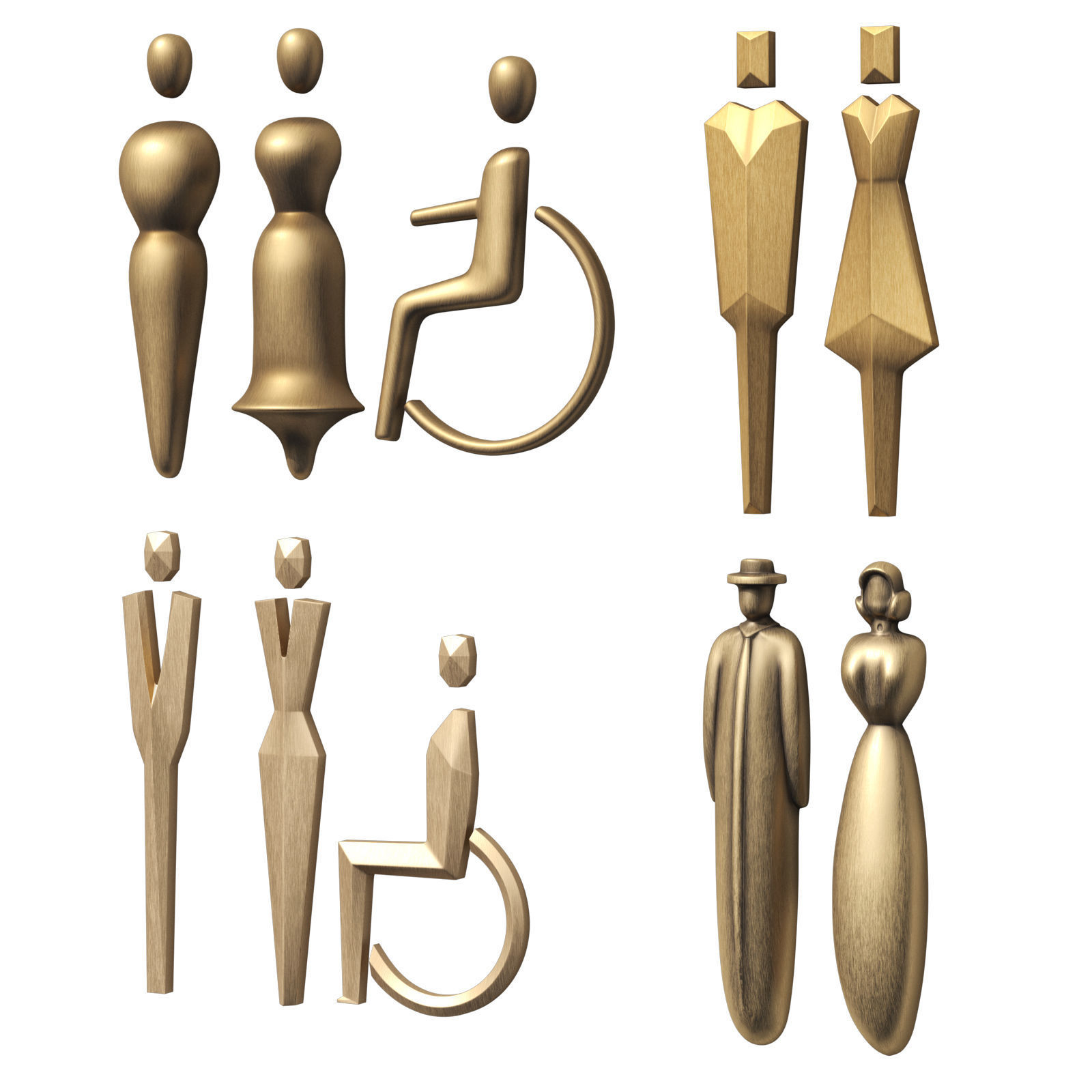 Bathroom signs 3D model_1