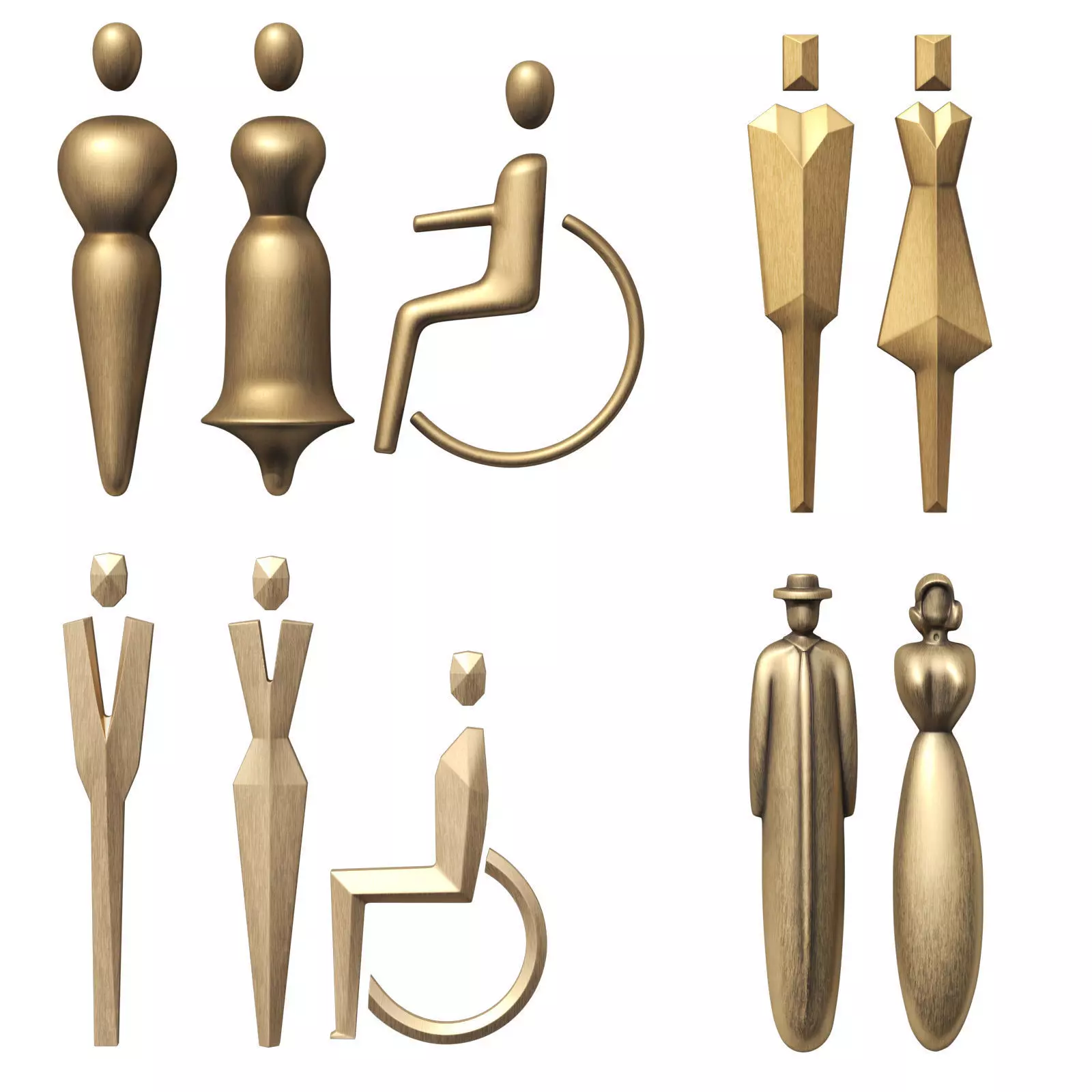 Bathroom signs 3D model_0