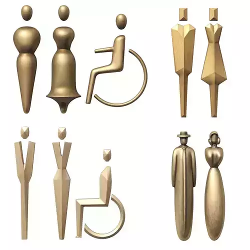 Bathroom signs 3D model