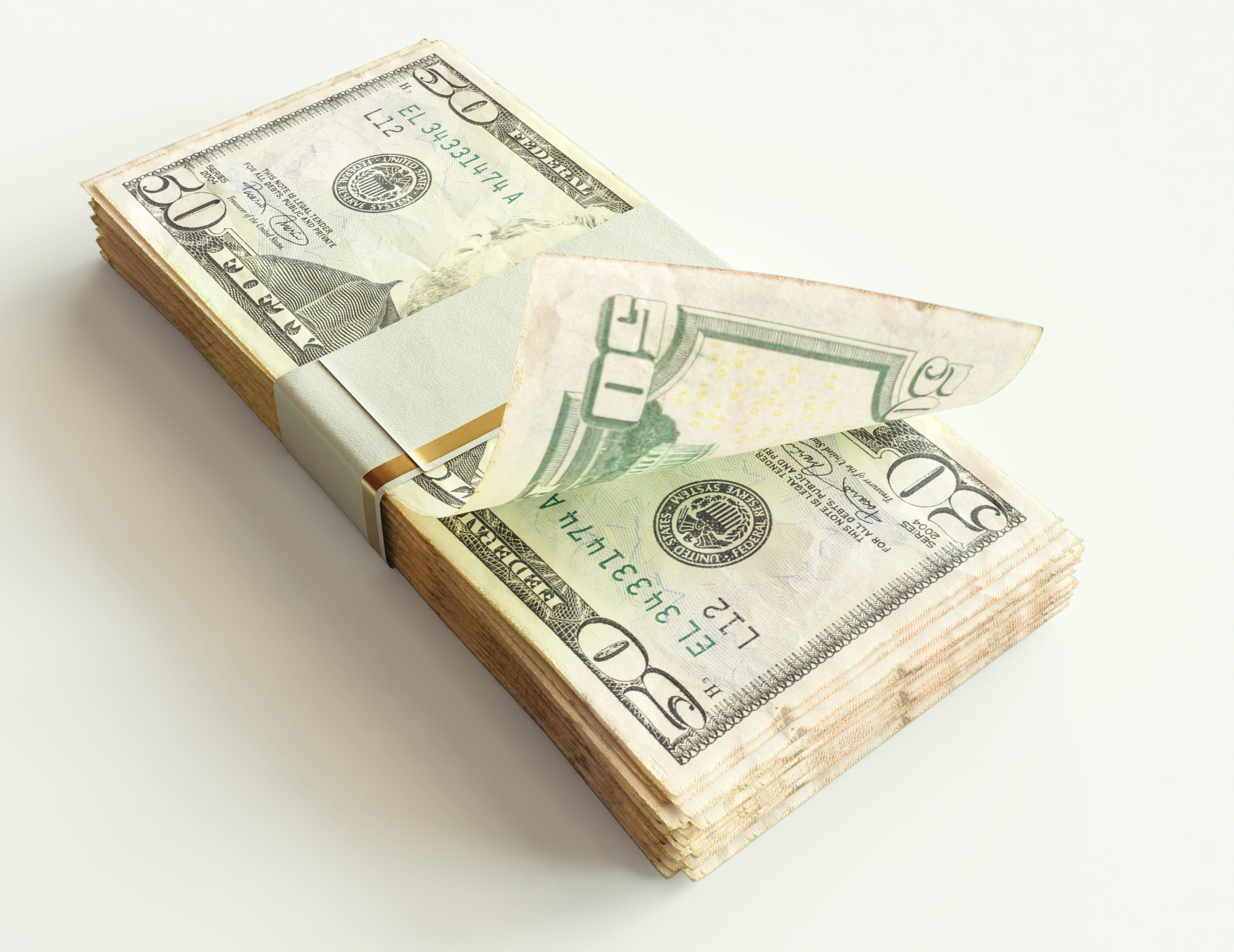 Cash Bundle US Dollar 3D model_2