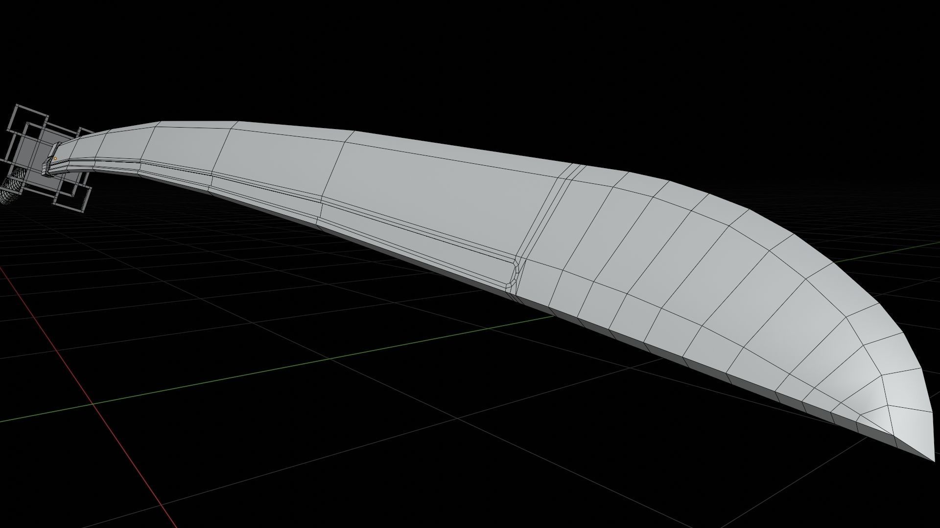 Low poly Katana  Low-poly 3D model_8