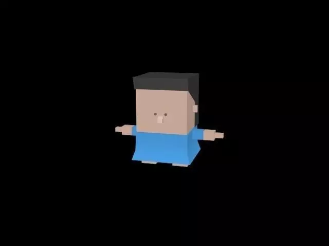 boxtoon man in shirt Free 3D model_0